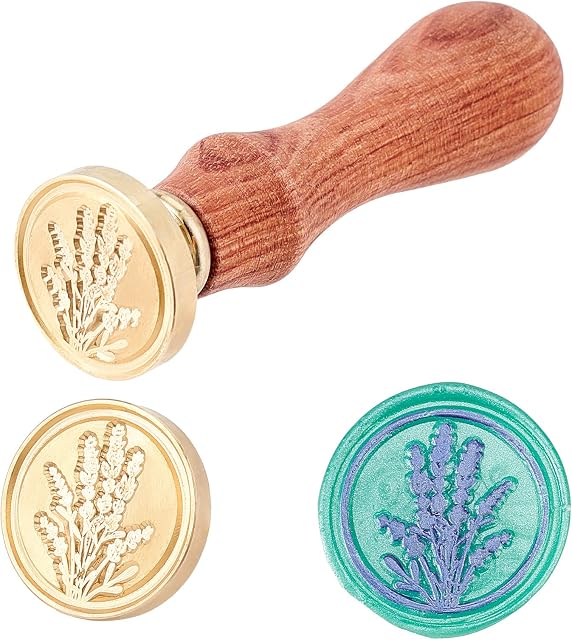 PandaHall Wheat Wax Seal Stamp Vintage Retro Wheat Harvest Sealing Stamp for Embellishment of Envelopes, Party Invitations, Wine Packages, Gift Packing
