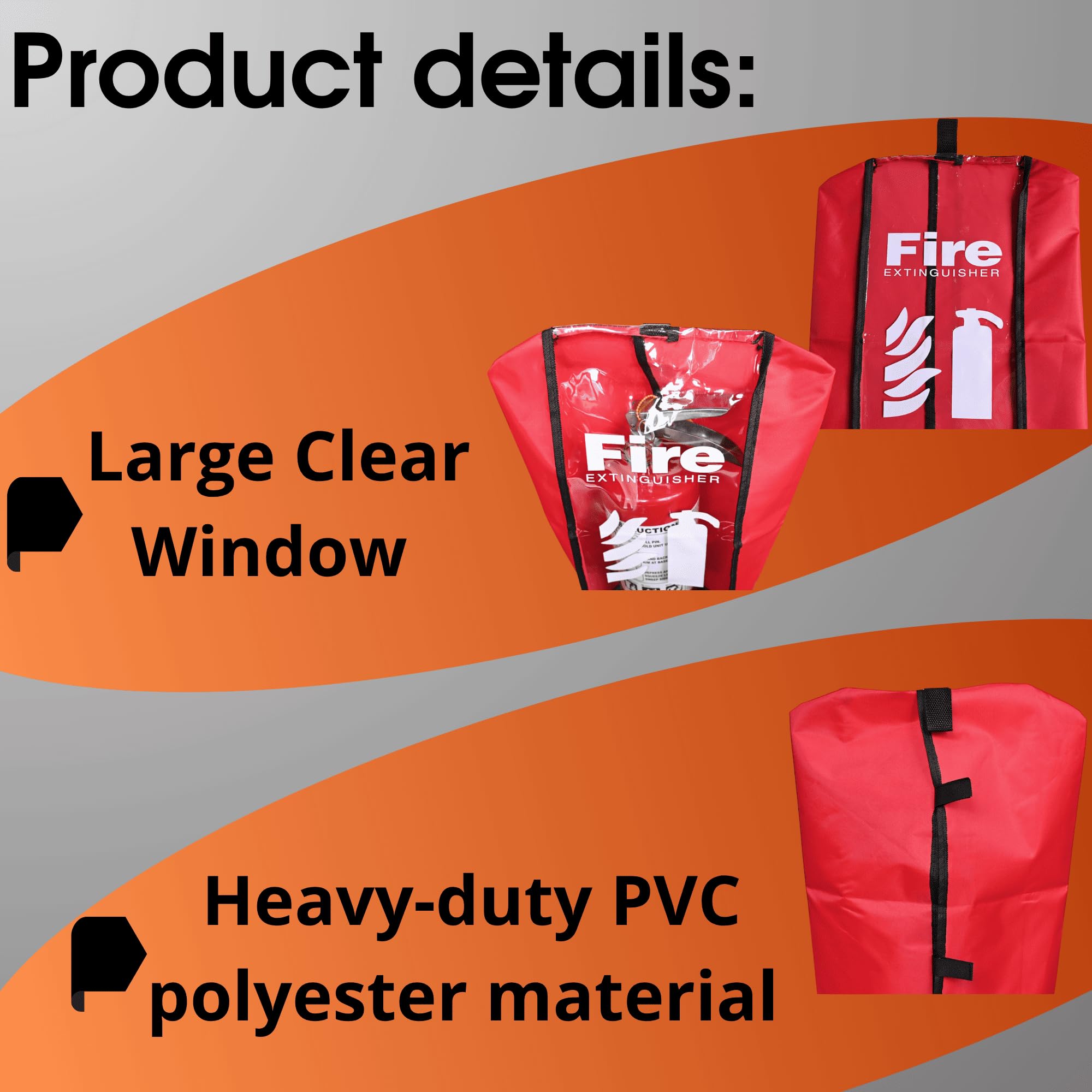 Funda para extintor de incendios - Tamaño grande, paquete de 6 - Hasta 10 kg contra el polvo y los arañazos, funda transparente para extintor de incendios - Cubierta protectora impermeable