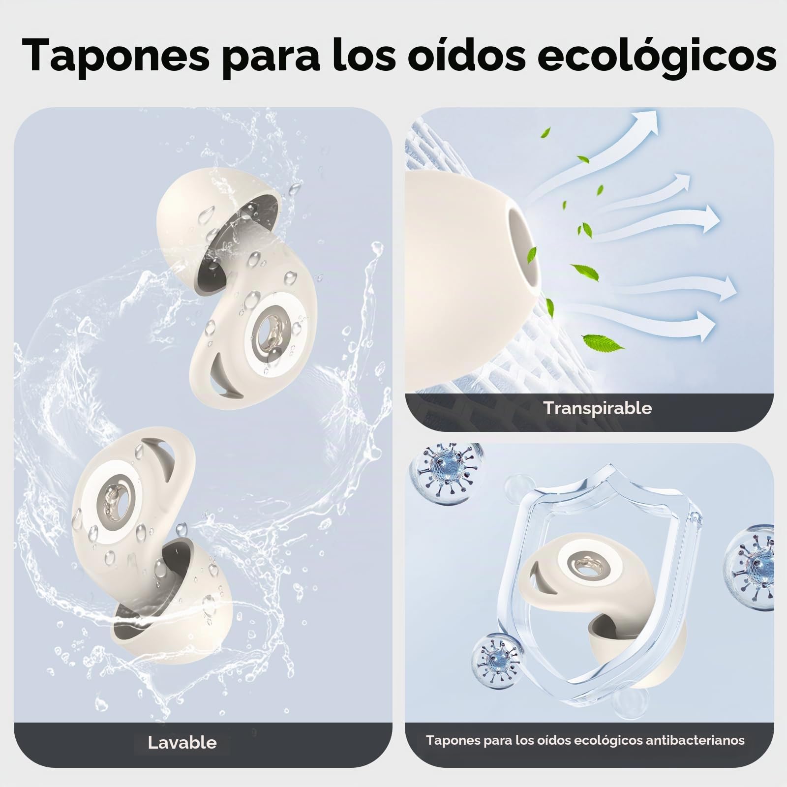 Tapones Oidos Ruido Dormir, Cancelación de Ruido de 45 dB, Tapones Oidos Rreutilizables de Silicona Blanda, 4 Tamaños (XS/S/M/L), Tapones Adecuados para Dormir, Viajar, Concentrarse o Concierto
