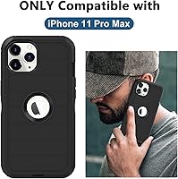Vista 2 de Funda para iPhone 11 Pro Max, con protector de pantalla integrado, protección contra caídas, cuerpo completo, resistente a prueba de golpes, a