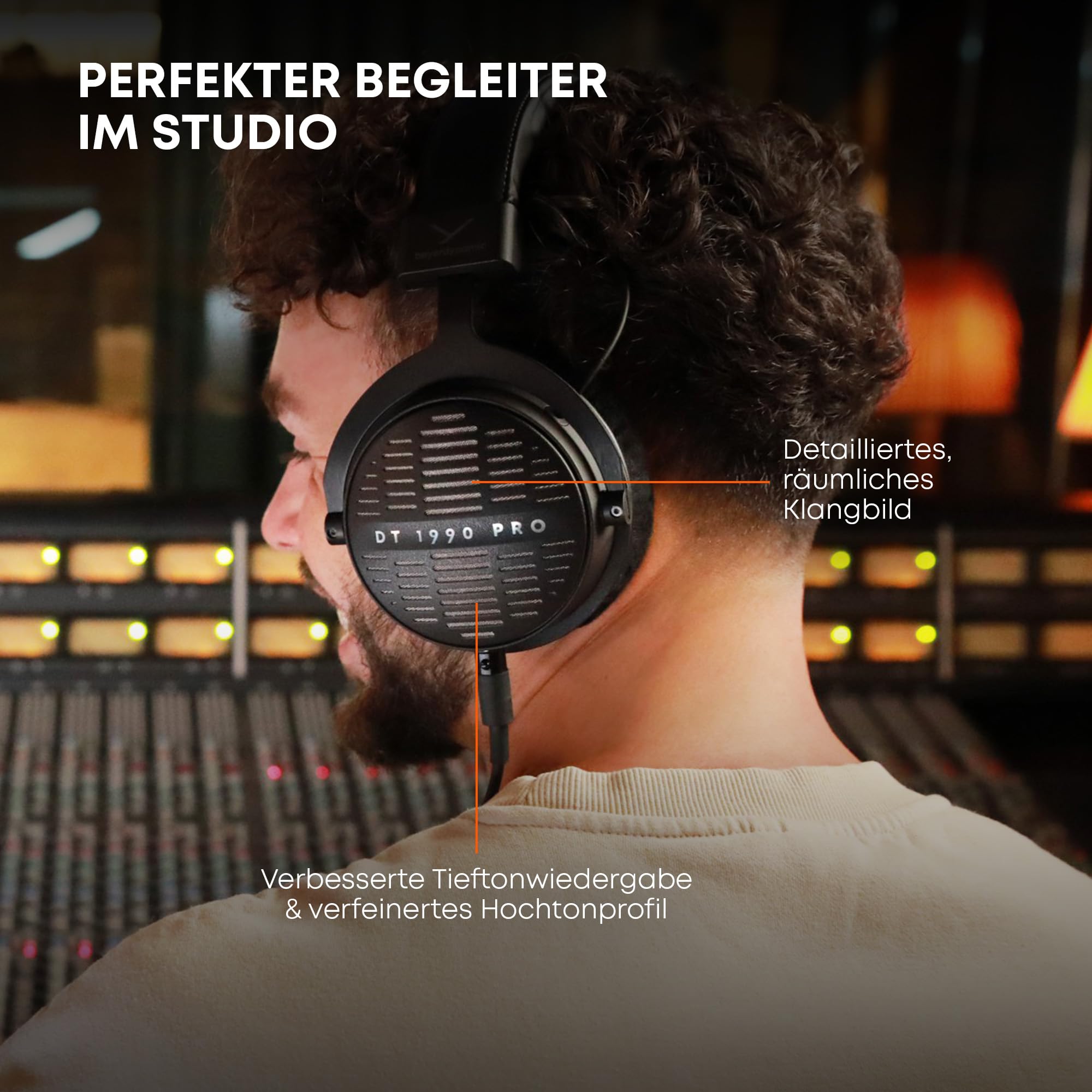 beyerdynamic DT 1990 PRO MKII Over-Ear-Studiokopfhörer mit offener Bauweise, steckbarem Kabel, präzisem Referenzklang für Mixing und Mastering, in schwarz