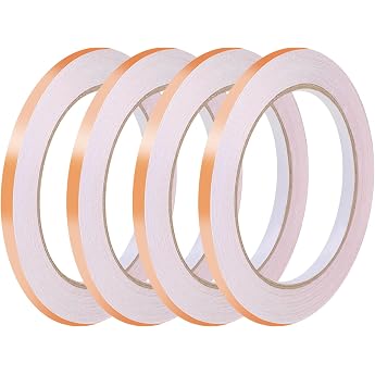 Mozeat Lens 4 Rolls Copper Foil Tape Conductive Copper Foil Tape 20 m x 6 mm Copper Tape Self-Adhesive Copper Foil Tape for EMI Shielding Snail Protection Electric Repair Soldering Crafts Rose Gold
