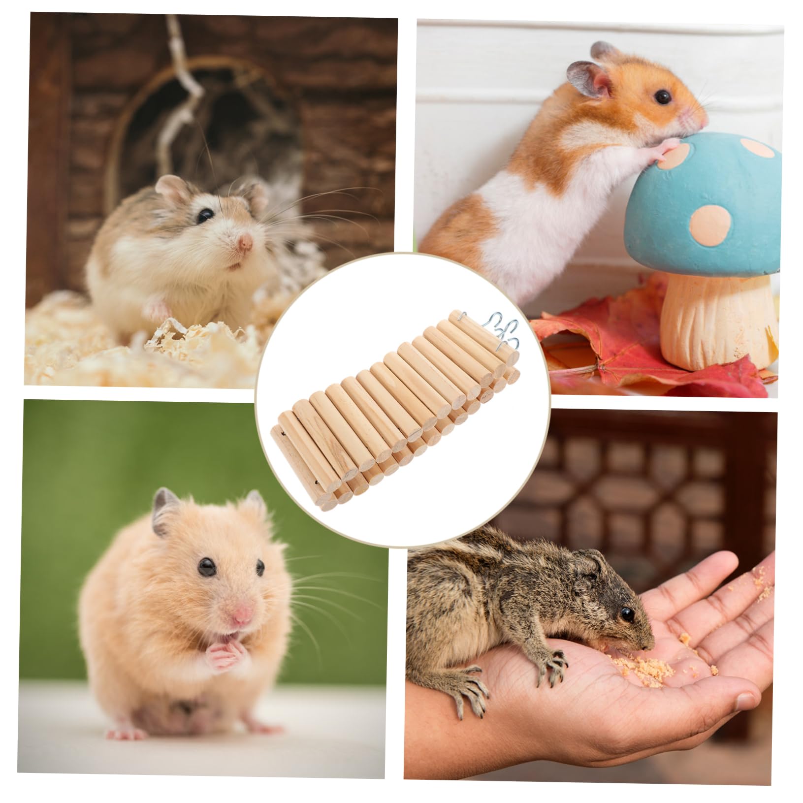 BESPORTBLE Hamster Ladder Bridge Toy Wooden Climbing Ladder Small Animal Toy Pet Cage Accessory