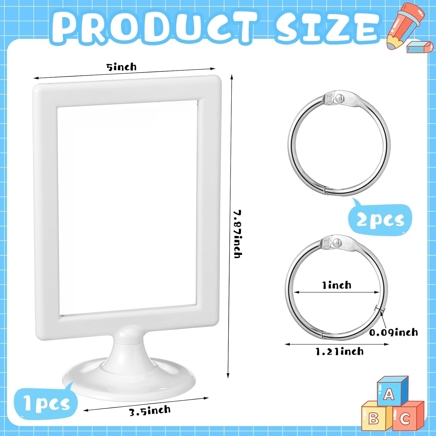 Geelin 12 Pcs Mini Anchor Chart Holder 4 x 6 Inches Learning Card Stand Anchor Chart Storage Double Sided Card Display for Holding Alphabet Number Vocabulary Paper Organization Interactive Displays