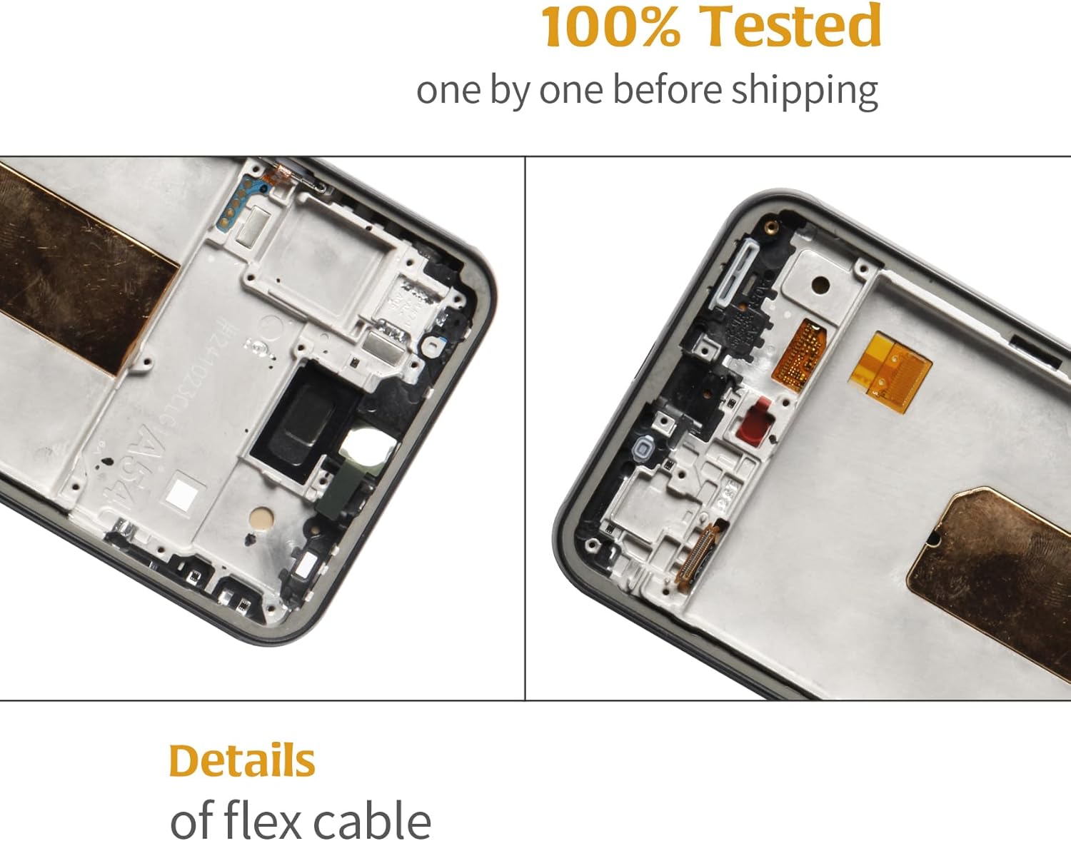 OLED Galaxy A54 5G Screen +Fingerprint Support Replacement with Graphite Frame Touch Screen Digitizer for Samsung Galaxy A54 5G A546V A546U A546B A546E A546M 6.4" 2023