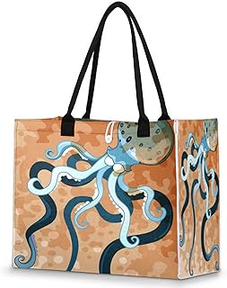 Bolsa feminina - Polvo reutilizável sacolas de compras de supermercado com alças grande bolsa de praia bolsa de ombro bolsas de trabalho bolsas de ombro resistentes para praia, compras, trabalho, viagens, Multicolor