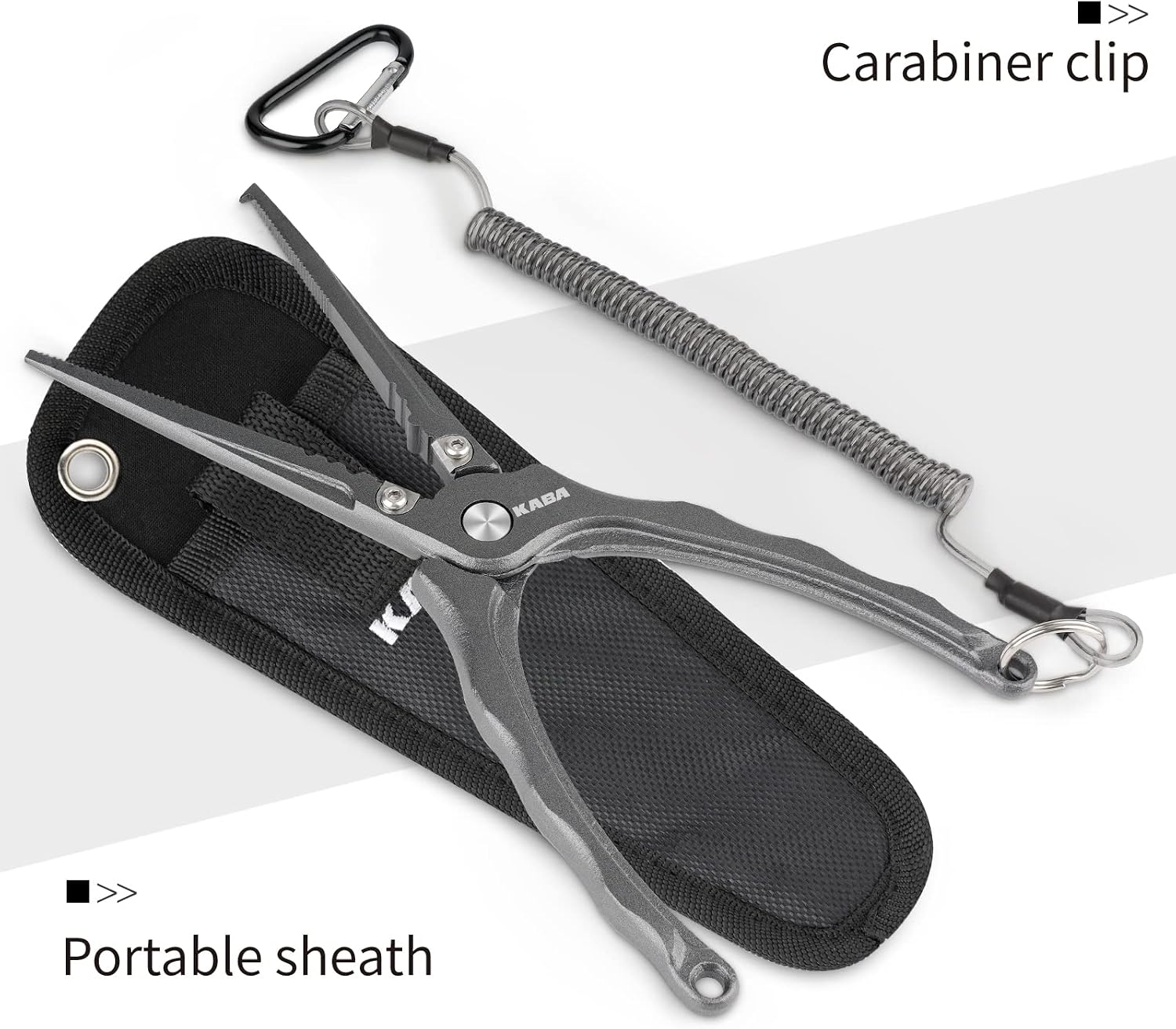 kaba Multifunction Fishing Pliers Light Weight Split Ring Fish Pliers Hook Remover Braid Line Cutter Saltwater Resistant Fishing Gear Tool Accessories
