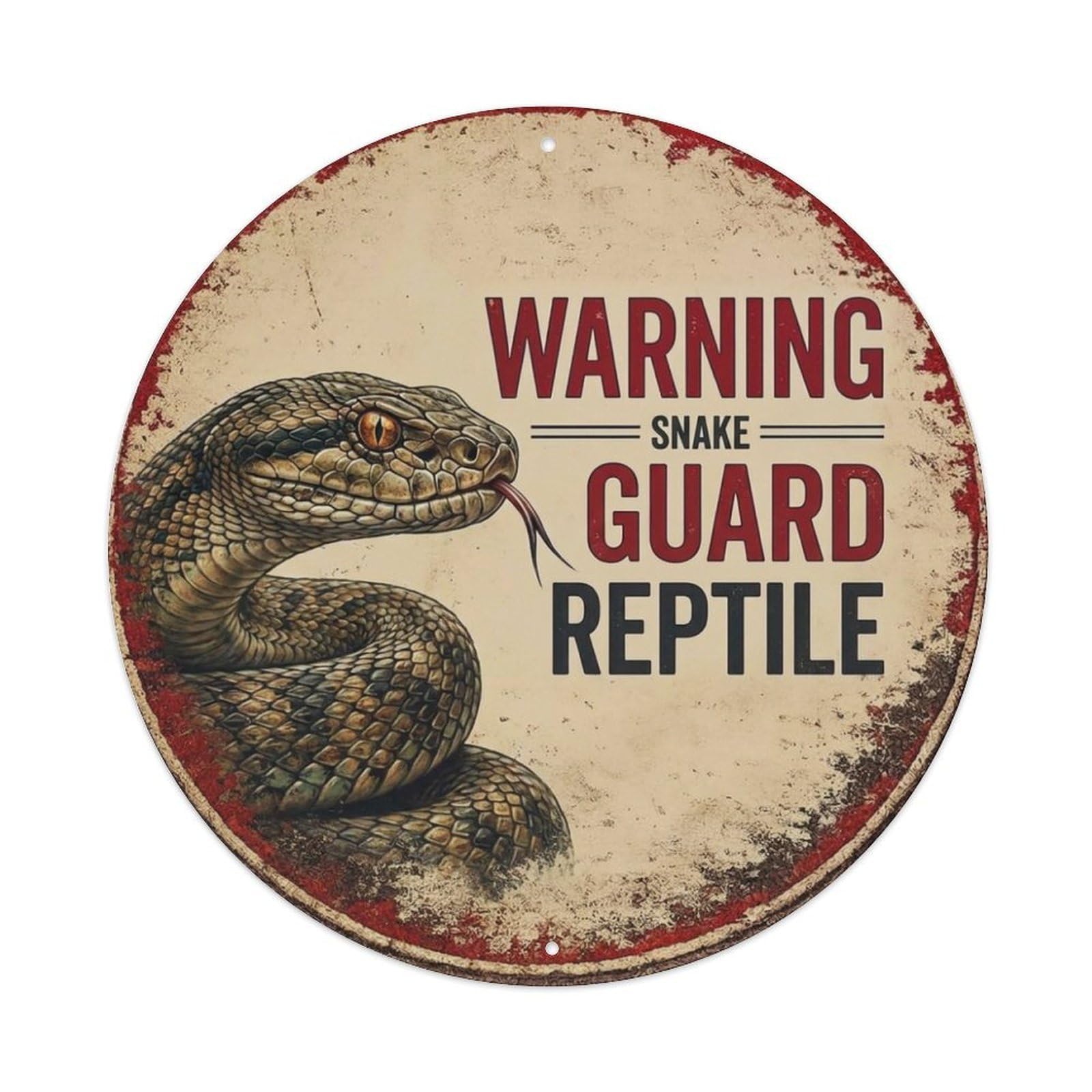 Tgrcjimh Style Metal Tin Sign Vintage Warning Snake