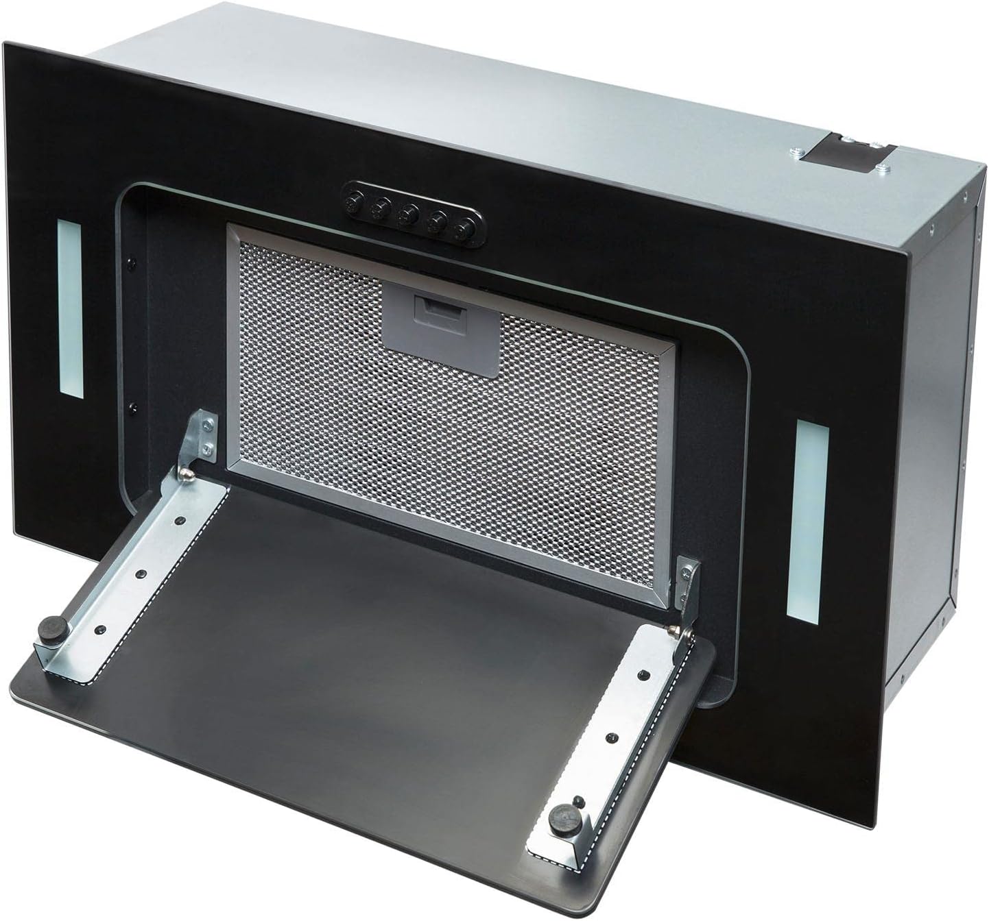 SIA UCG52BL 52cm Black Glass Built In Under Canopy Kitchen Cupboard Cooker Hood Extractor Fan