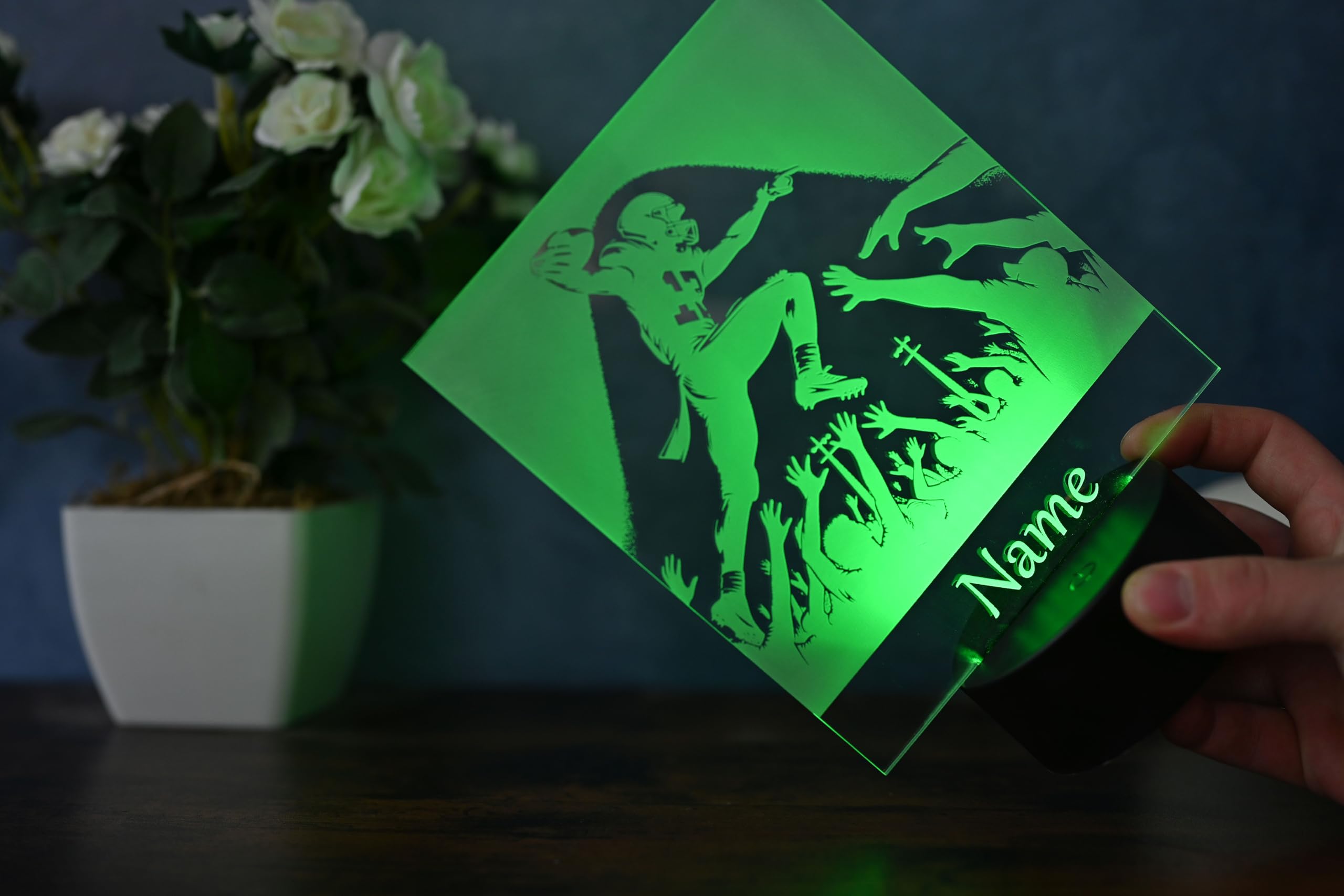 Personalisierte LED Football Lampe – American Football Geschenk, Nachtlicht, Deko, Football Geburtstag, Dekoration für Zuhause
