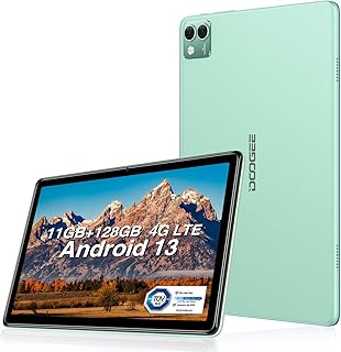 DOOGEE Android 13 Tablet T10S 10 incht Tablet IPS FHD Screen, 11GB RAM + 128GB ROM (Expand 1TB), TUV Low bluelight, 6600mAh Battery, 8MP+5MP Camera, Widevine L1 Tablet Android