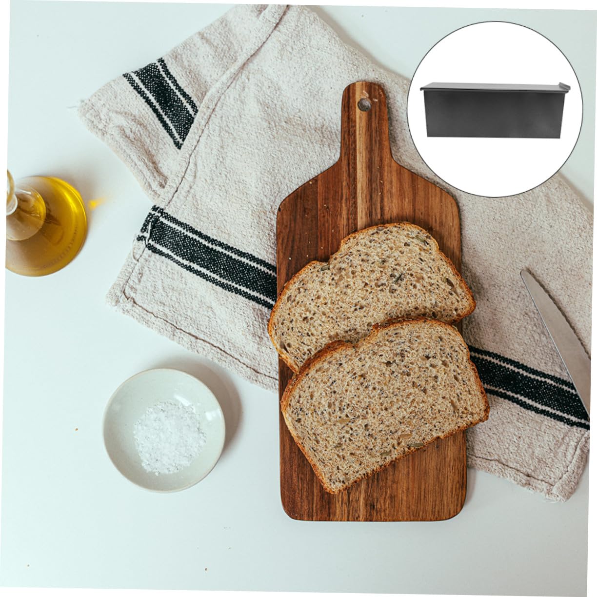 Molde para Hornear Pan con Tapa Antiadherente de Resistente Altas Temperaturas Molde para Tostadas Fácil de Desmoldar y Limpiar Utensilio de Cocina para Repostería y Panadería Casa
