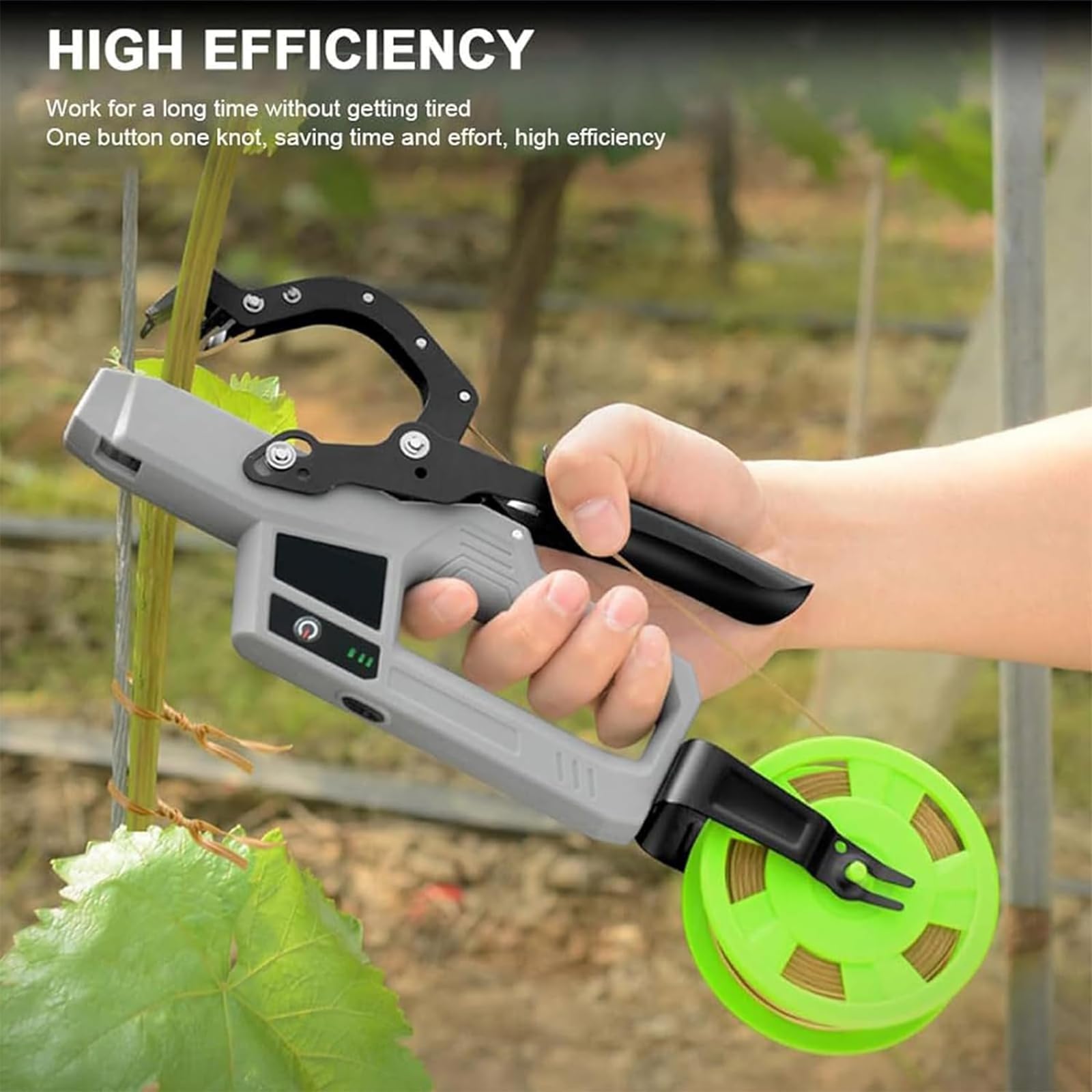 Atadora eléctrica de plantas, bobinado automático, nudo rápido para uvas, frambuesas, tomates
