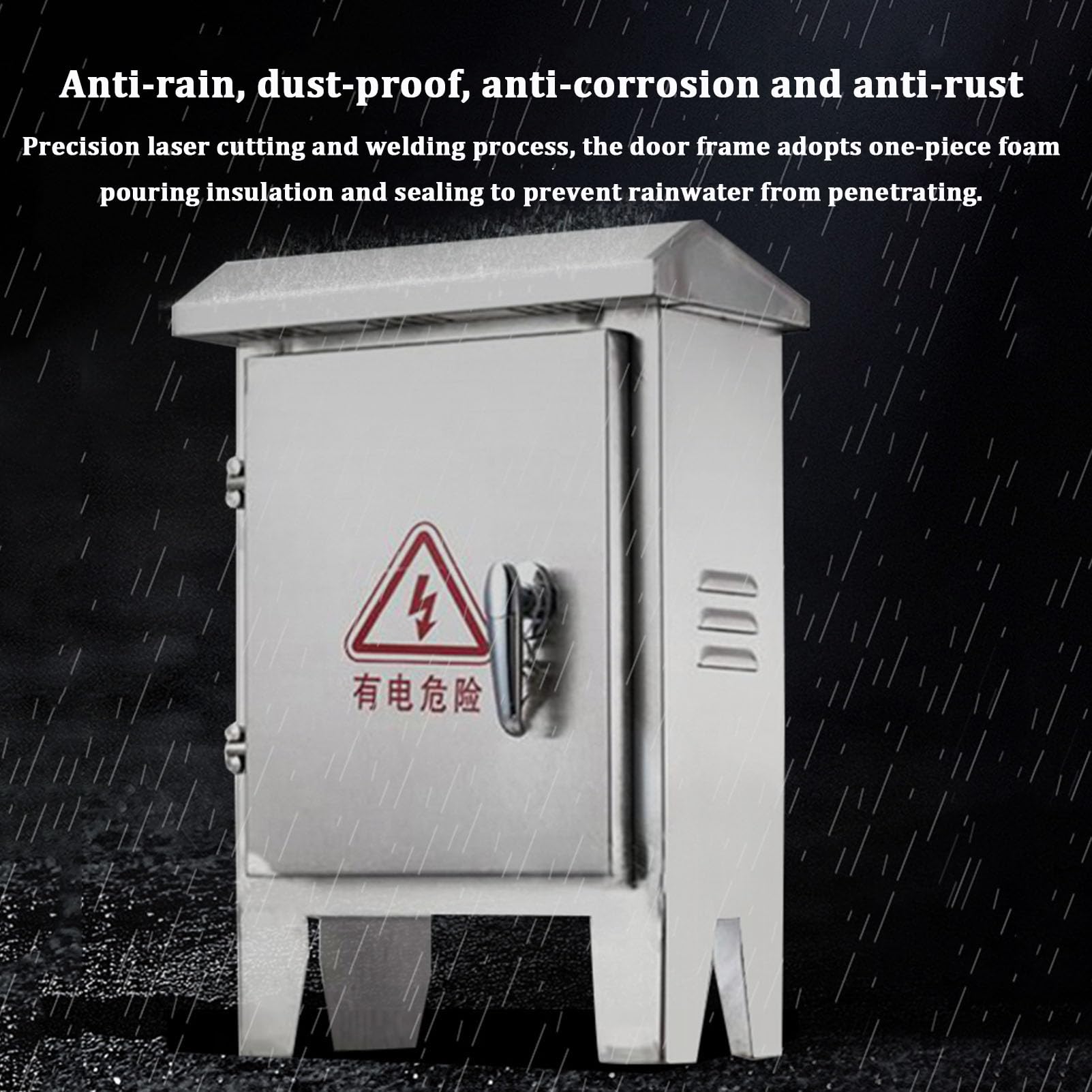 XBTGS Caja de distribución eléctrica impermeable de acero inoxidable 304, gabinete de monitoreo de red al aire libre, caja de conexiones montada en la pared, 400 x 300 x 200 mm, control industrial