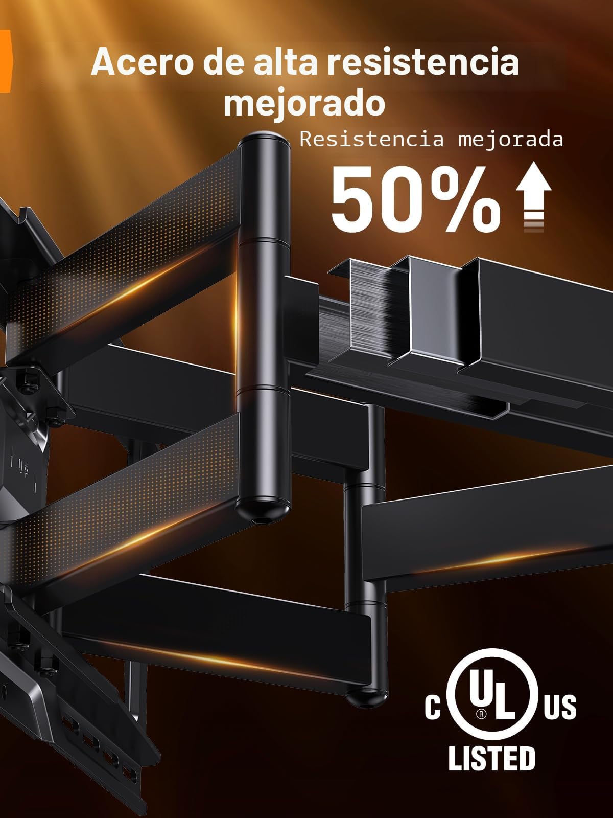 Perlegear Soporte TV Pared de Movimiento Completo para televisores de 42 a 90 Pulgadas, Soporte Universal TV con Largo Brazo 55.9cm, Soporte de Pared para TV soporta hasta 68kg máx. VESA 600x400 mm