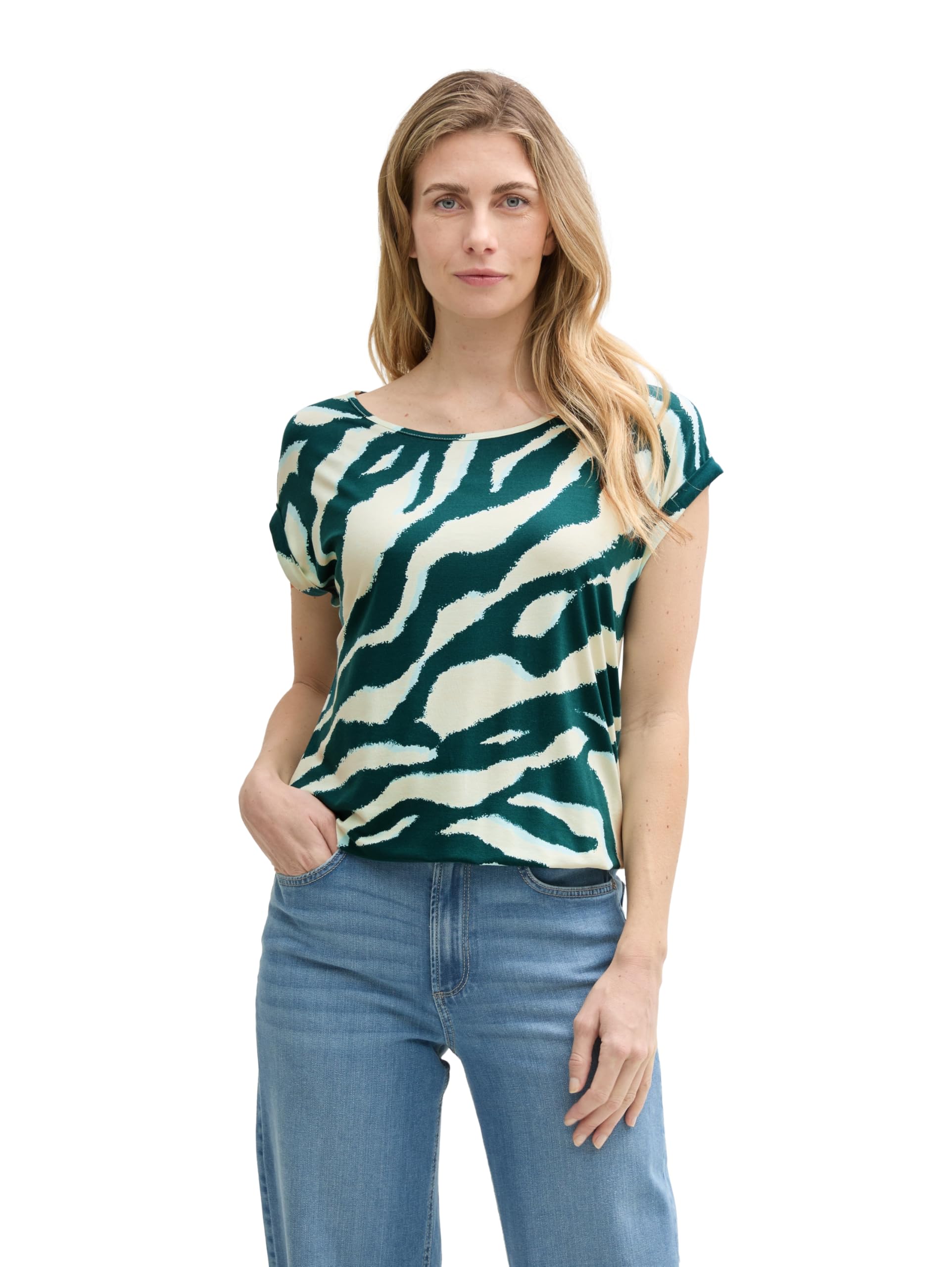 TOM TAILOR Damen T-Shirt mit Rundhalsausschnitt