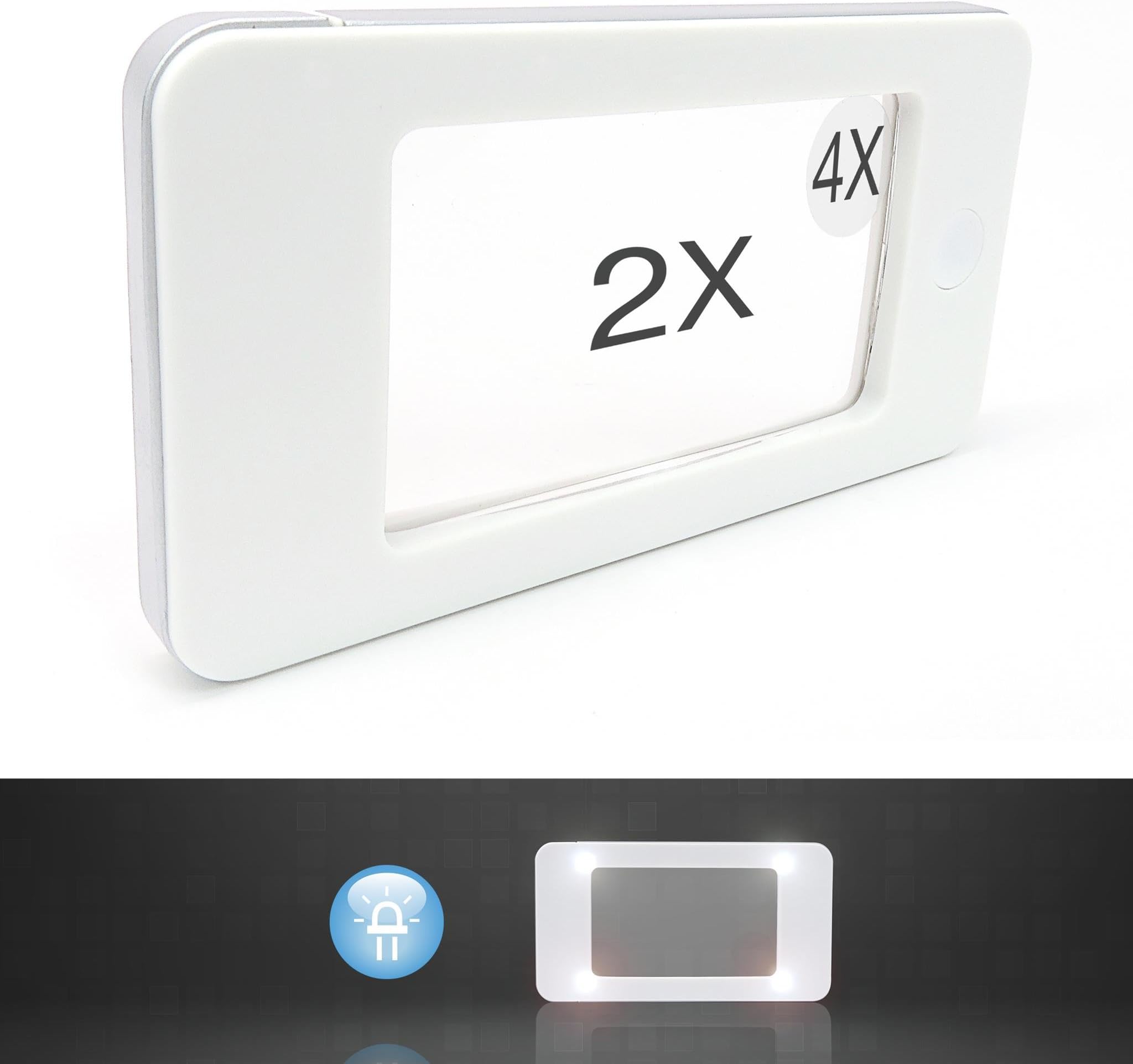 Ultra Bright LED Illuminated Portable Handheld Magnifier with 4x Bifocal Lens-Large Viewing Area,