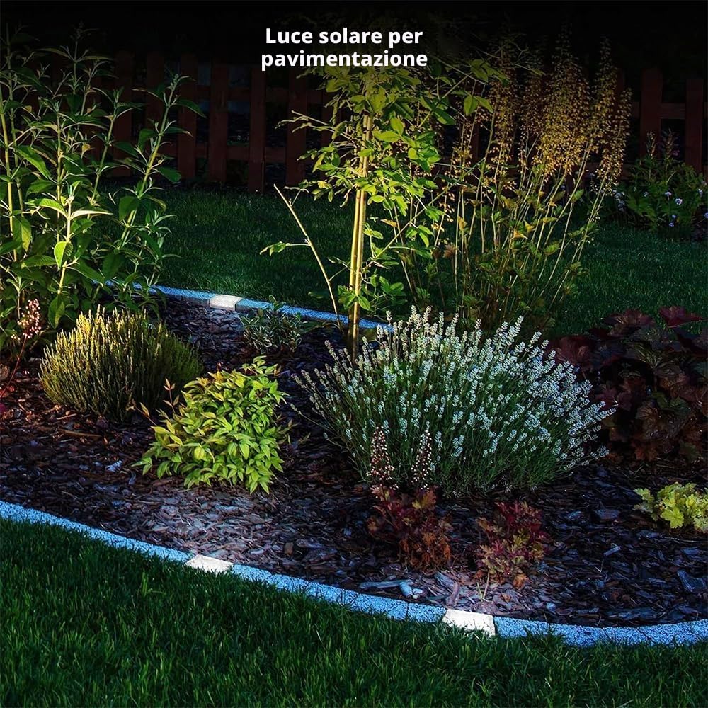 HIQE-FL Luce Solare Del Mattone Luci,4Pcs LED Luce Sepolta Percorso,LED Sepolta Mattone,Luci Solari Da Giardino,Impermeabile,Cortile,Giardino,Terrazza (bianco)