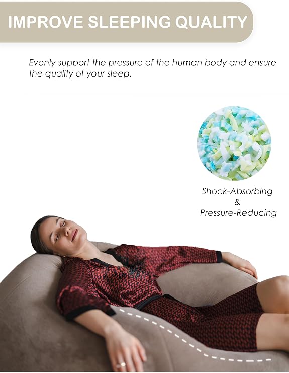 HDMLDP 5LBS Bean Bag Filler High Density Shredded Memory Foam Pillow Stuffing Beanbag Filling for Couch Bean Bag Chair