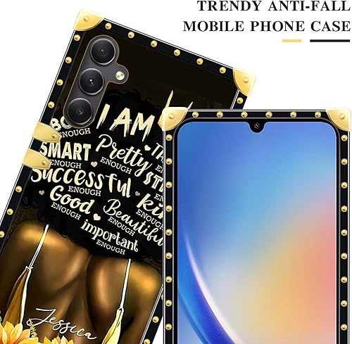 Miniatura 3 de CARLOCA Funda para Samsung Galaxy A54 5G, diseño de girasol negro con espalda sexy, mejora tu estilo con la funda dorada de lujo a prueba de golpes