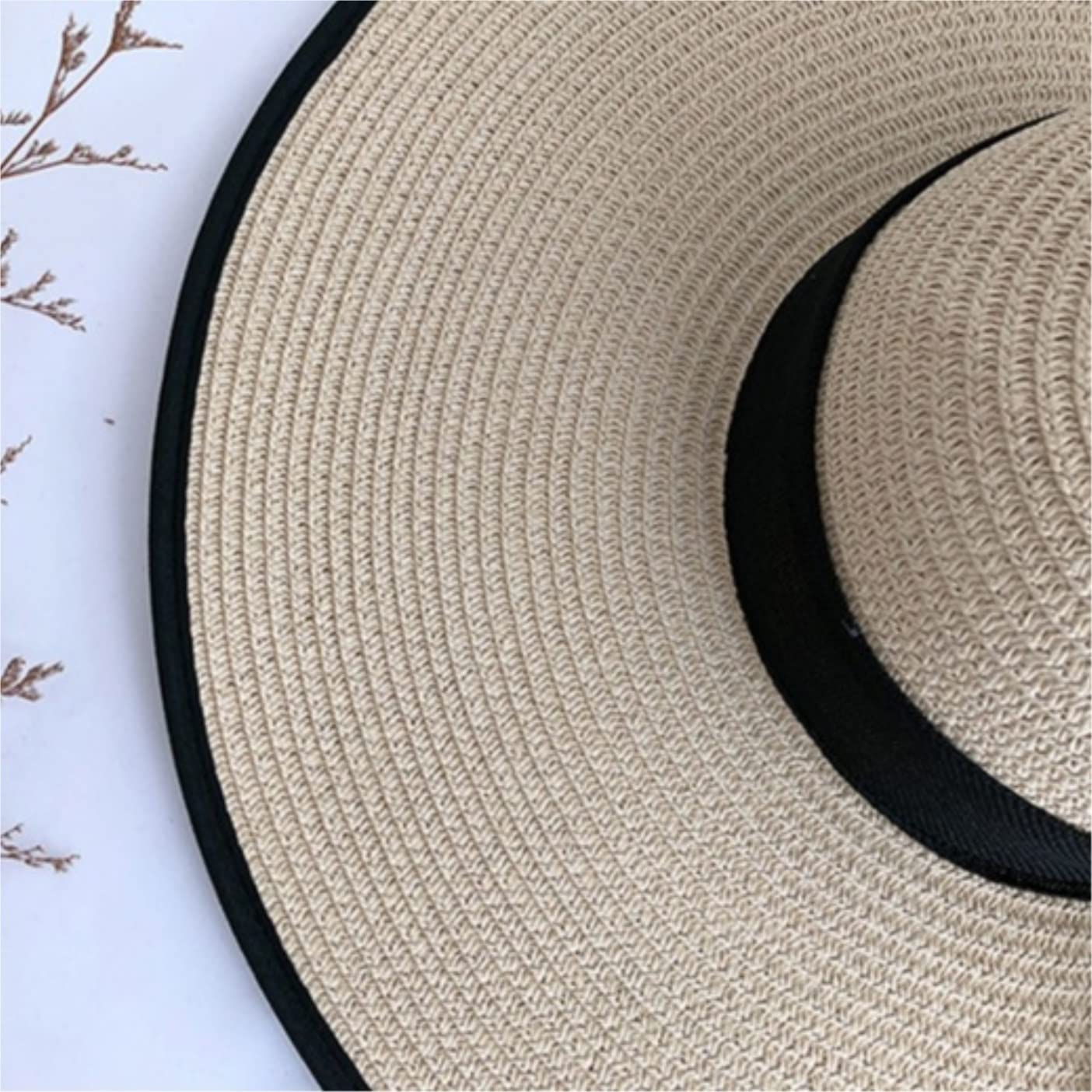 Sombrero de Playa Plegable, Sombrero De Paja Verano para Mujer, Playa ala Ancha Grande, Flexible para El Sol para Adultos Sombrero Playa Verano
