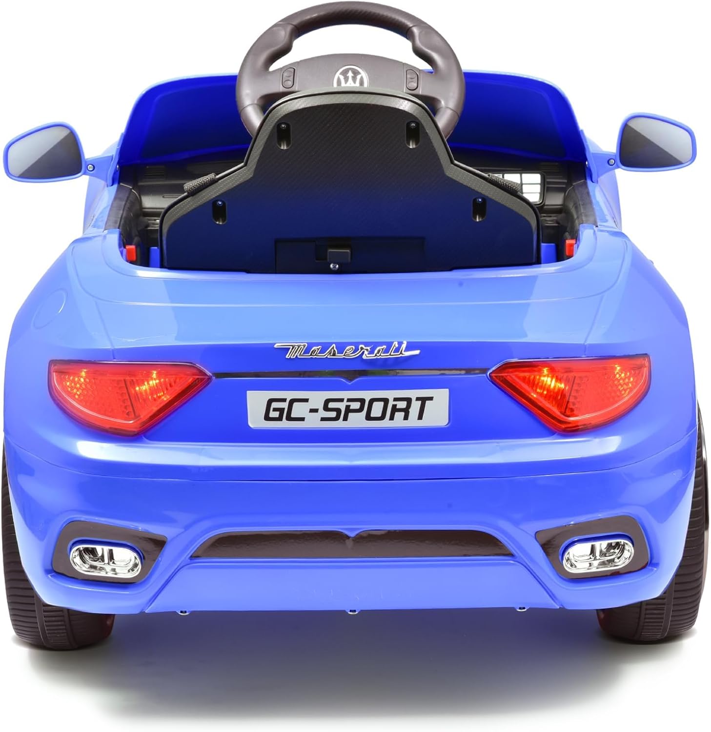 Joywhale 12V Kids Ride on Car Licensed Maserati Battery Powered Electric Vehicle for Ages 3-6, with 2.4G Remote Control, Metal Suspension, Safety Belt, Bright Headlights, Music & FM, Blue