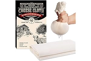 Dayetzo Cheesecloth Grade 90: 18 Sq Ft, Unbleached Organic Cheesecloth for Cooking and Cheesemaking