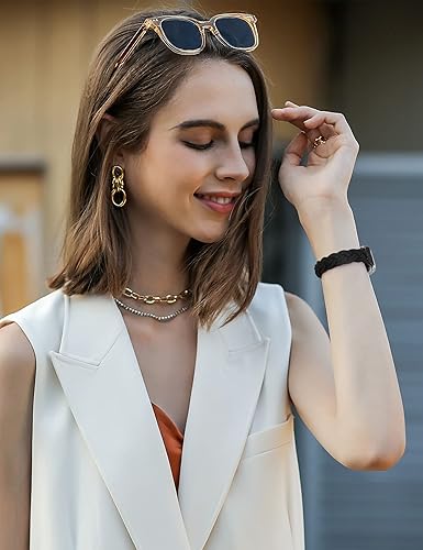 Miniatura 6 de Wearlizer - Correa elástica trenzada para mujer, correa elástica de repuesto para iWatch serie SE, 7, 6, 5, 4, 3, 2 y 1, compatible con correas de