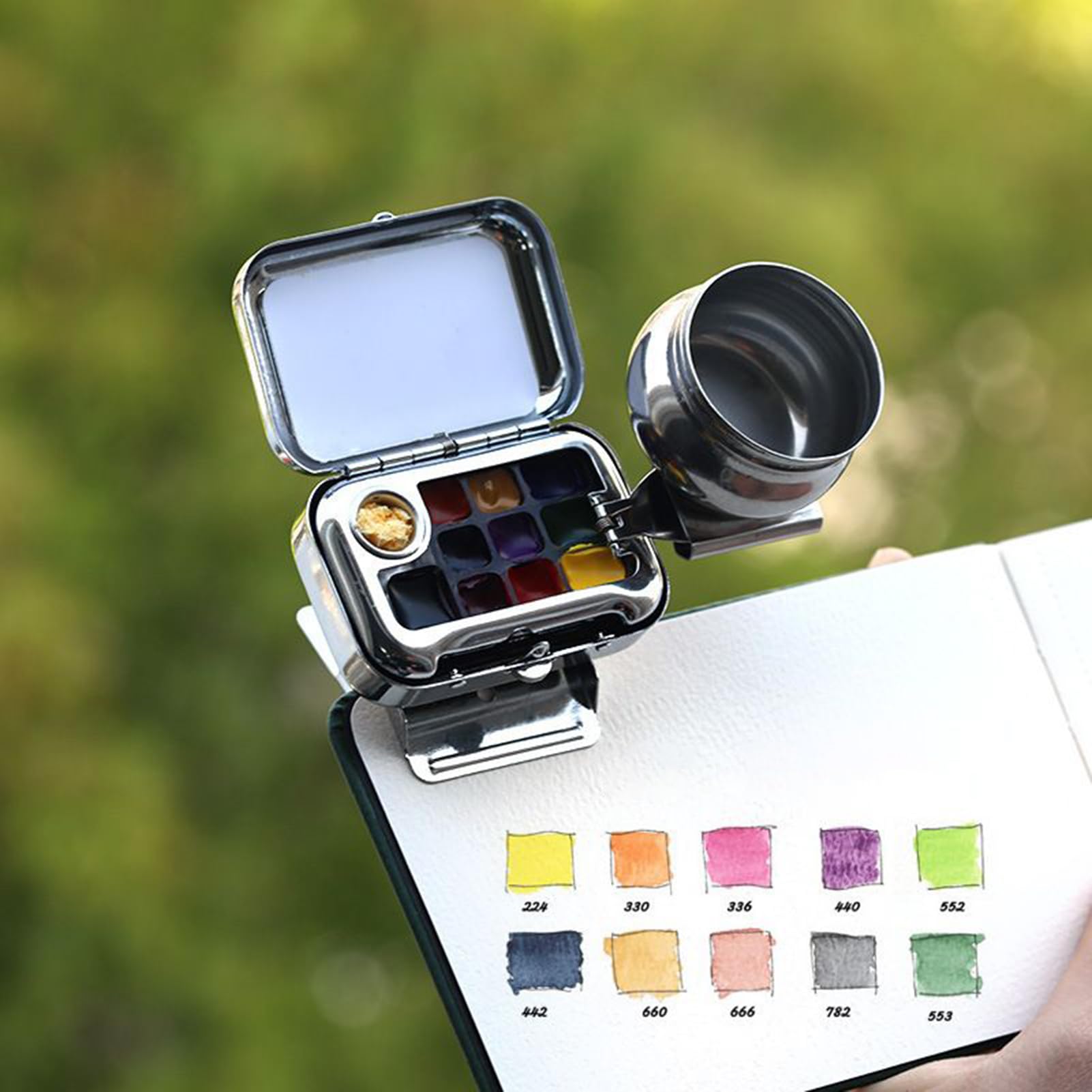 Palette De pour Aquarelle Plateau d'Aquarelle Vide à 10 Cases avec Clip