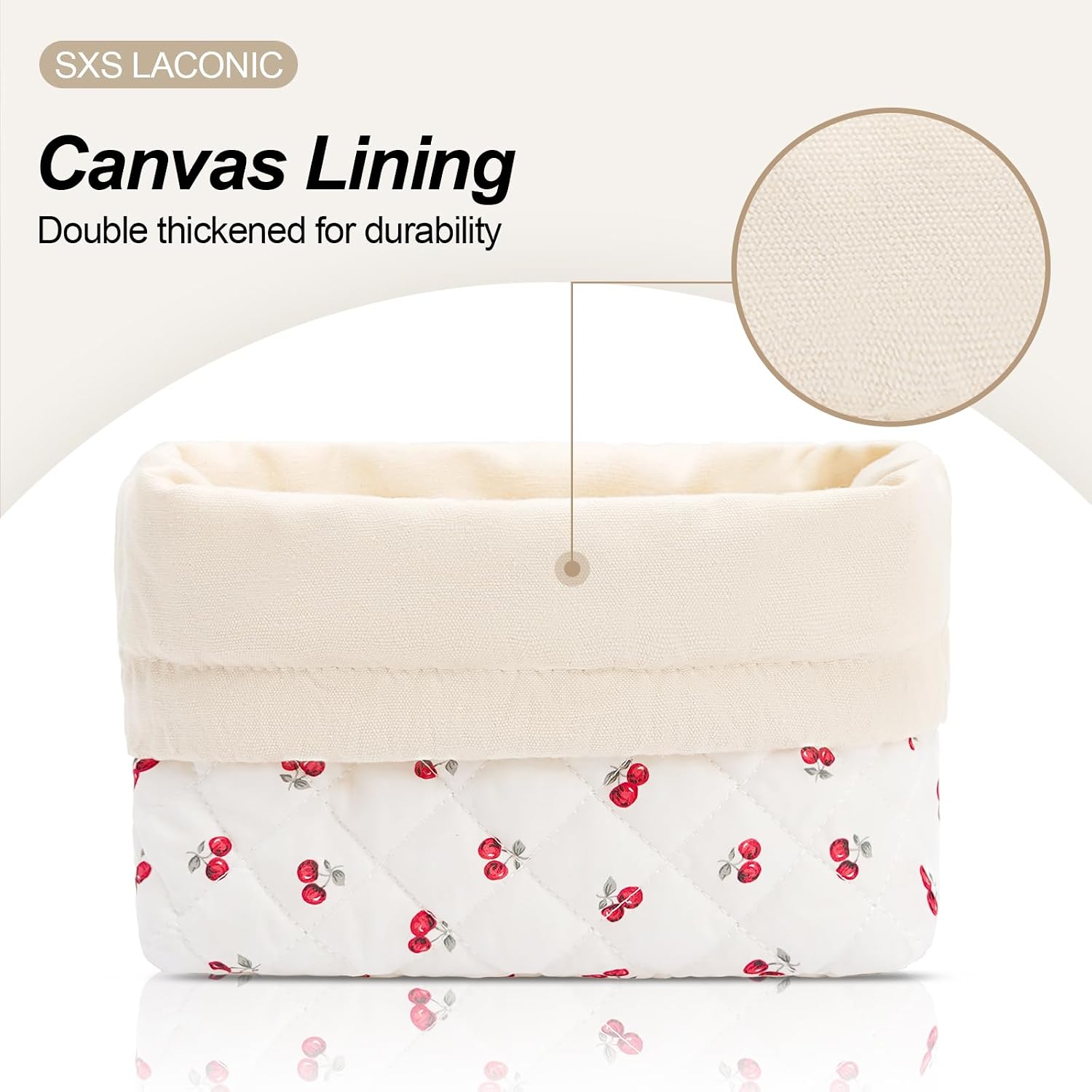 Drawstring Quilted Makeup Bag, Cosmetic Pouch, Coquette Cute Organizer, Small Make up Bag for Purse, Women's Portable Travel Cosmetic Bag image 4