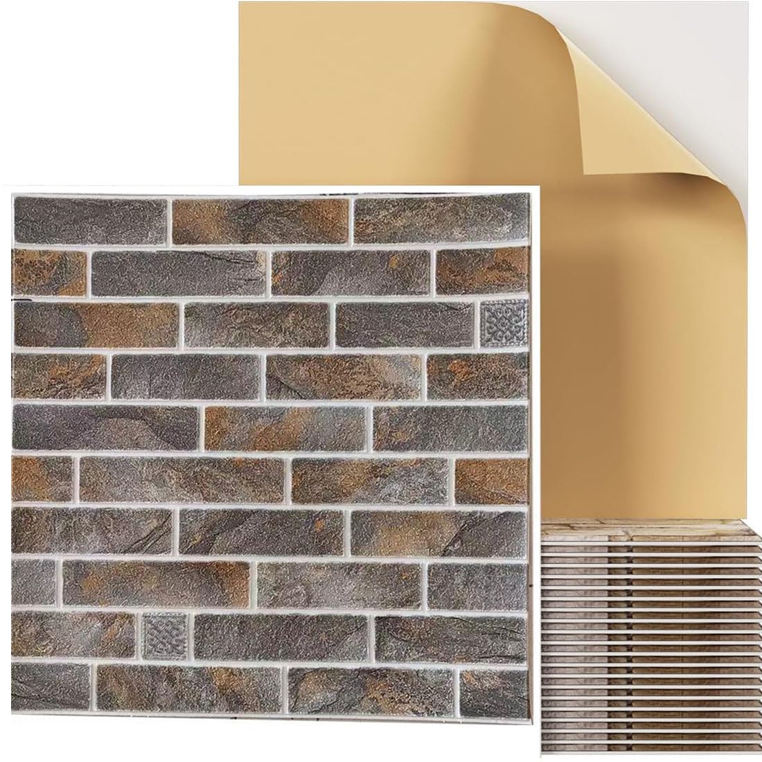 Panneaux muraux 3D en brique blanche pour chambre, lot de 20 pièces en mousse