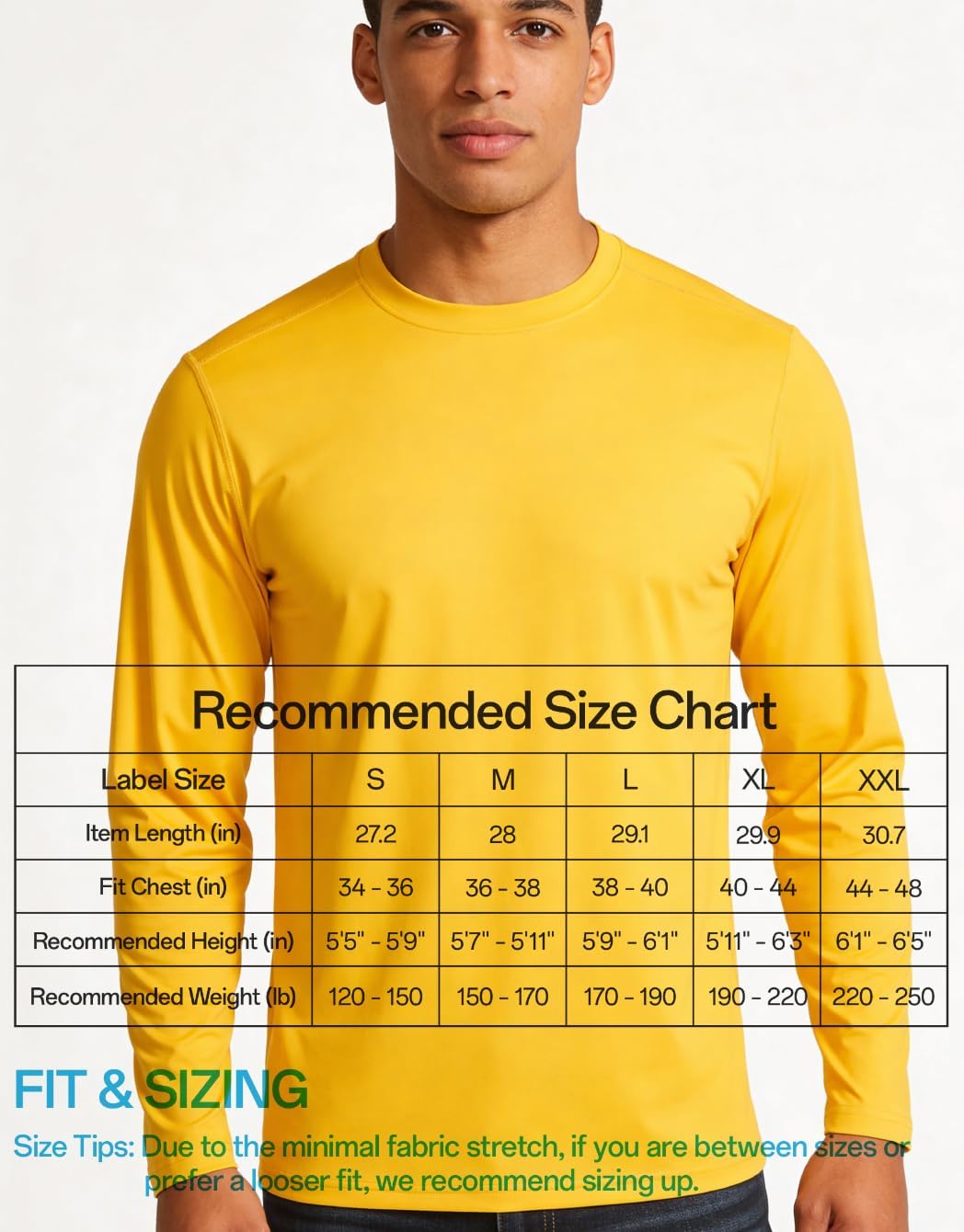 Long Sleeve Athletic Shirt Men Moisture Wicking Outdoor T-Shirt Dry Fit Running Tshirt Base Layer Tee Fitted - Image 4