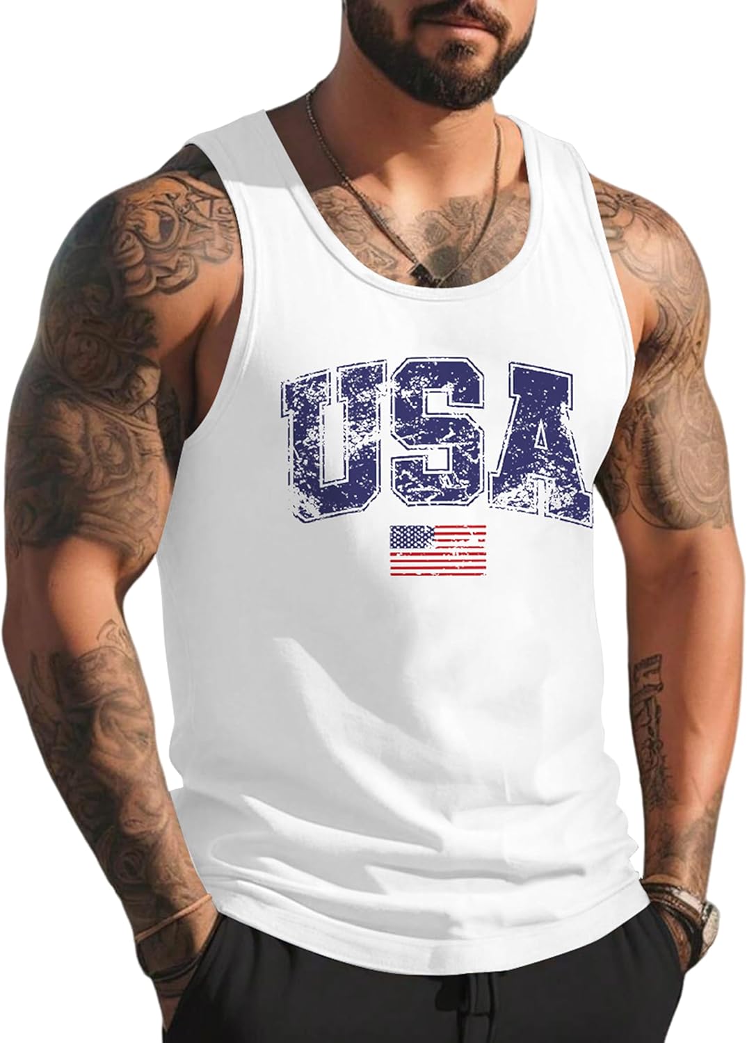 Mens Tank Tops Summer Beach Vacation Sleeveless Shirts Casual Palm Graphic Muscle Gym Workout Tank Top