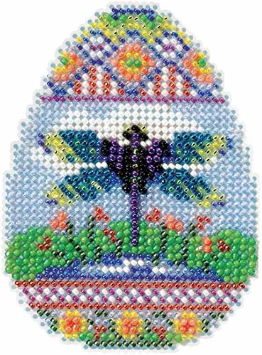 Kit de adorno de punto de cruz con cuentas de huevo de libélula Mill Hill 2016 Spring Bouquet MH181612