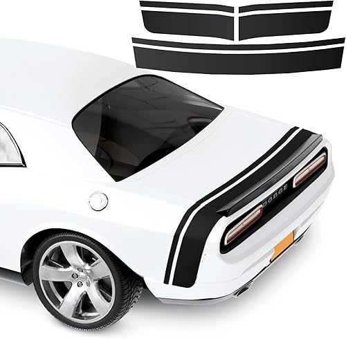 Miniatura 10 de BENINI DESIGN STUDIO Kit de calcomanías de vinilo con gráficos de carreras de rayas laterales compatibles con Dodge Challenger Black Ghost Scat Pack