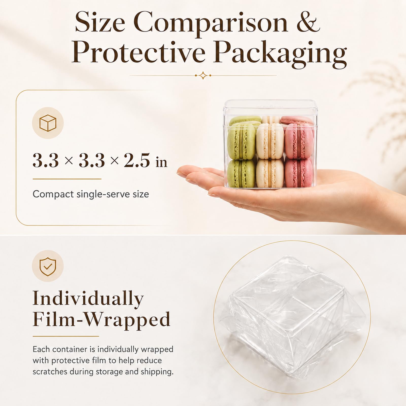 50 Pièces Gobelets à Dessert en Plastique avec Couvercles, 360ml Coupes à Dessert Carrées Coupe Apéritif Parfait Clair Bol de Service Réutilisable pour Pudding Mousse Party et idéal pour Tiramisu