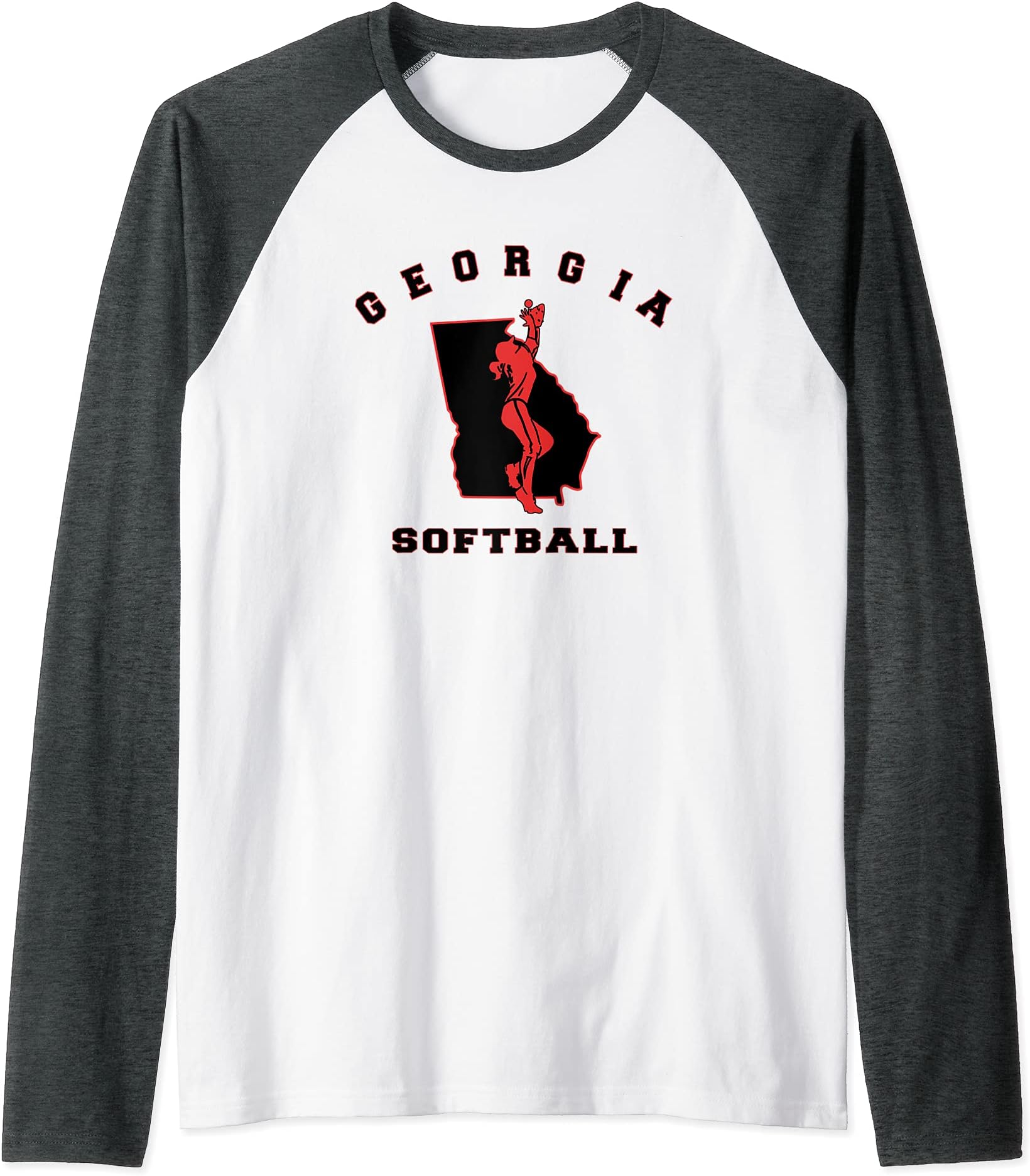 Georgian Native GA Home Peach State Atlanta Georgia Softball Raglan Baseball Tee