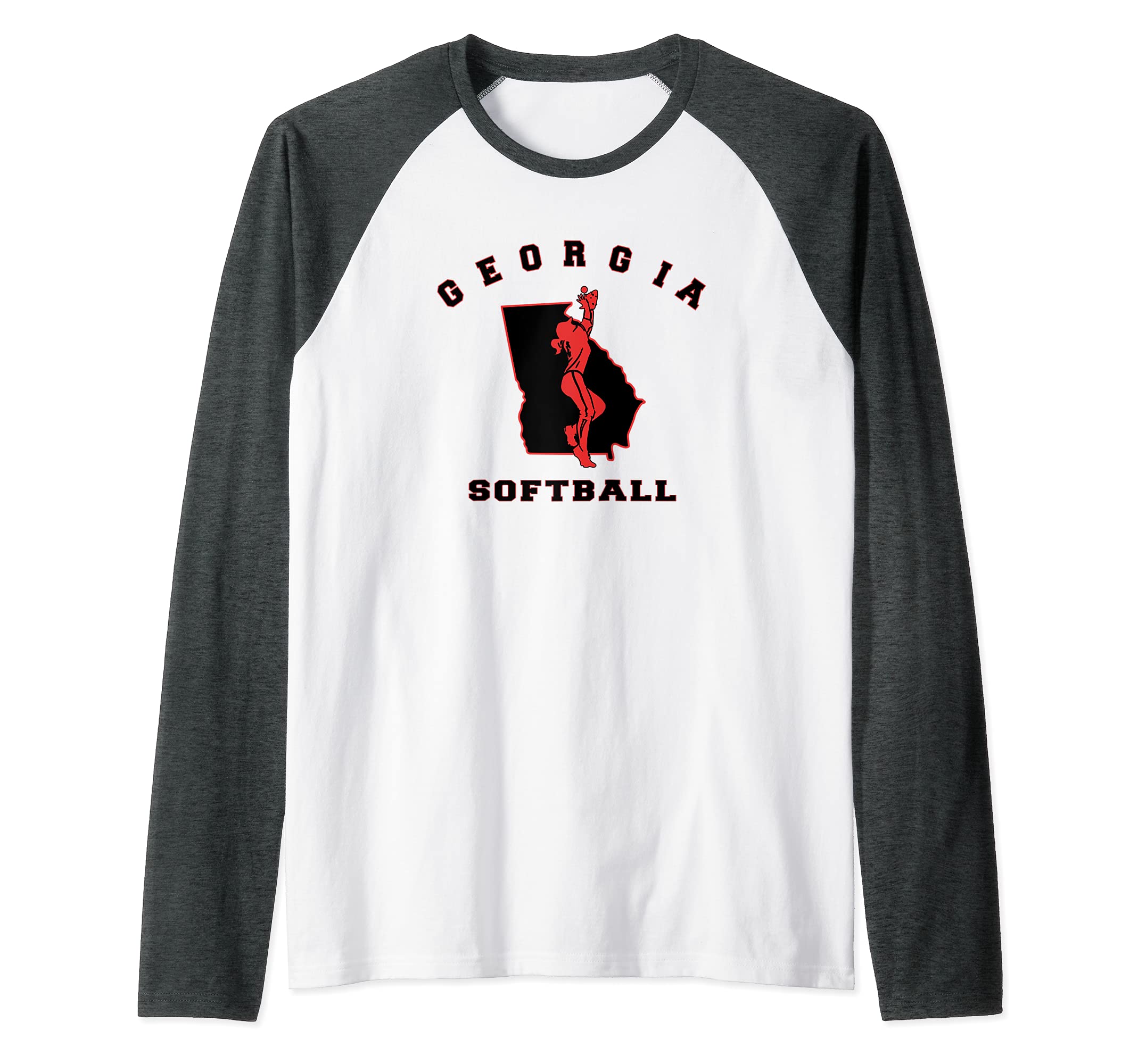 Georgian Native GA Home Peach State Atlanta Georgia Softball Raglan Baseball Tee