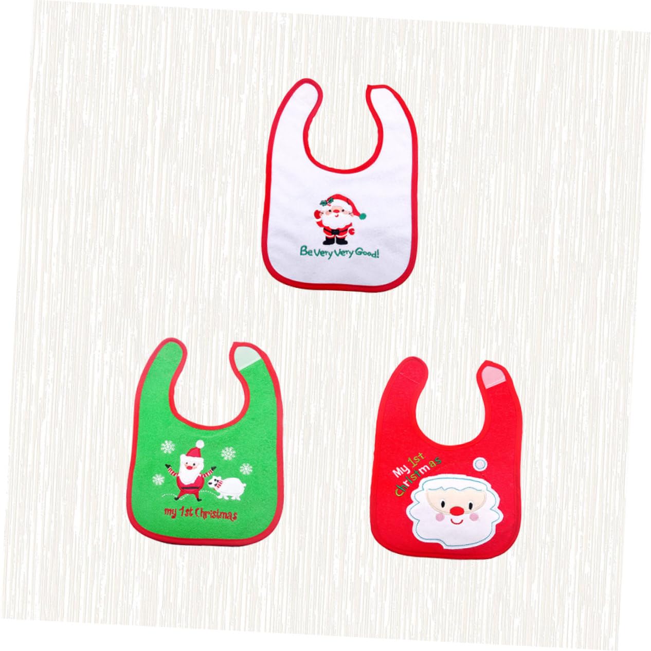 ibasenice 9piezas Baberos De Alimentación Para Bebés Recogedor Diseño Navideño De Santa Claus Perfectos Comida Dentición