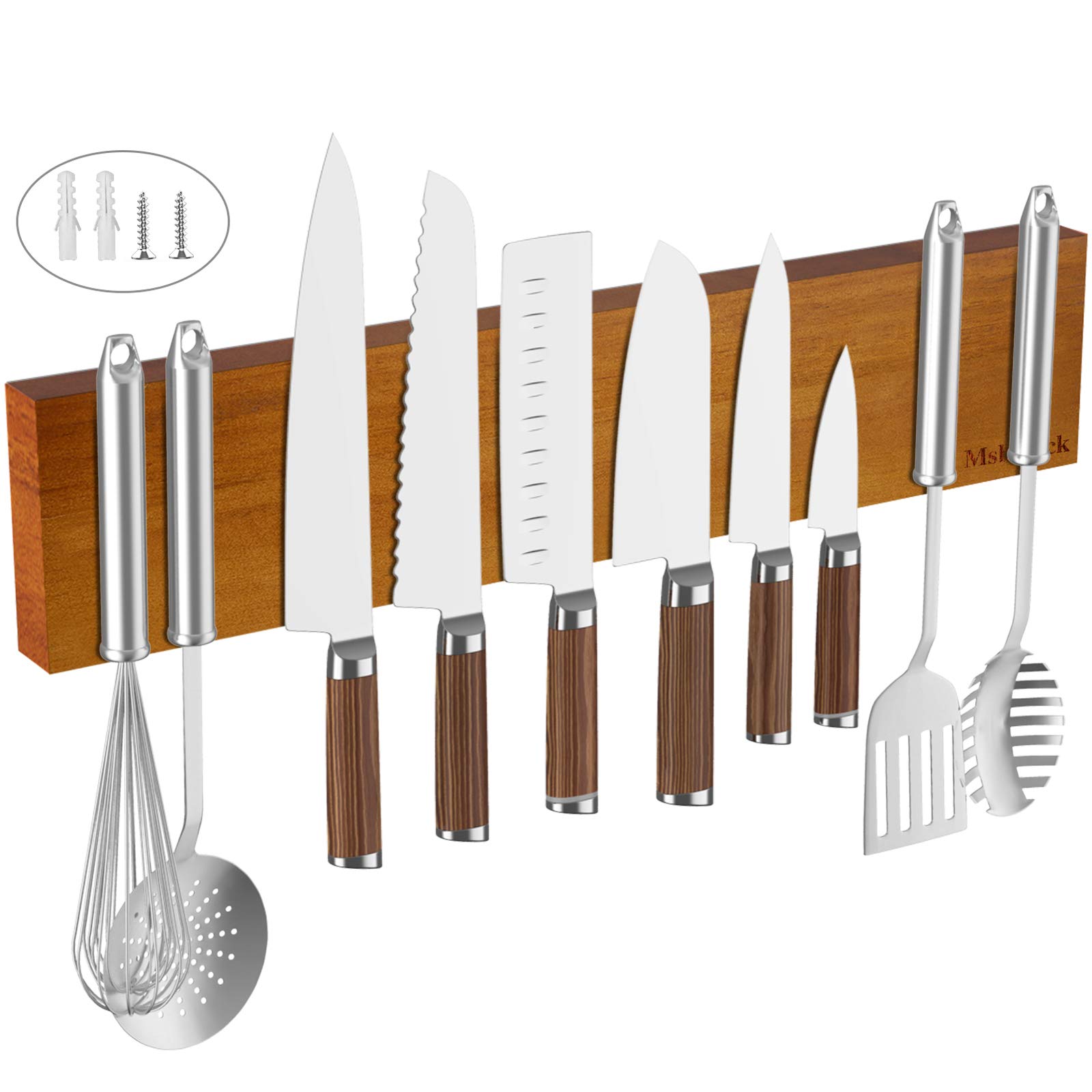 Buy Msbenick Wooden Knife Strip Knife Holder for