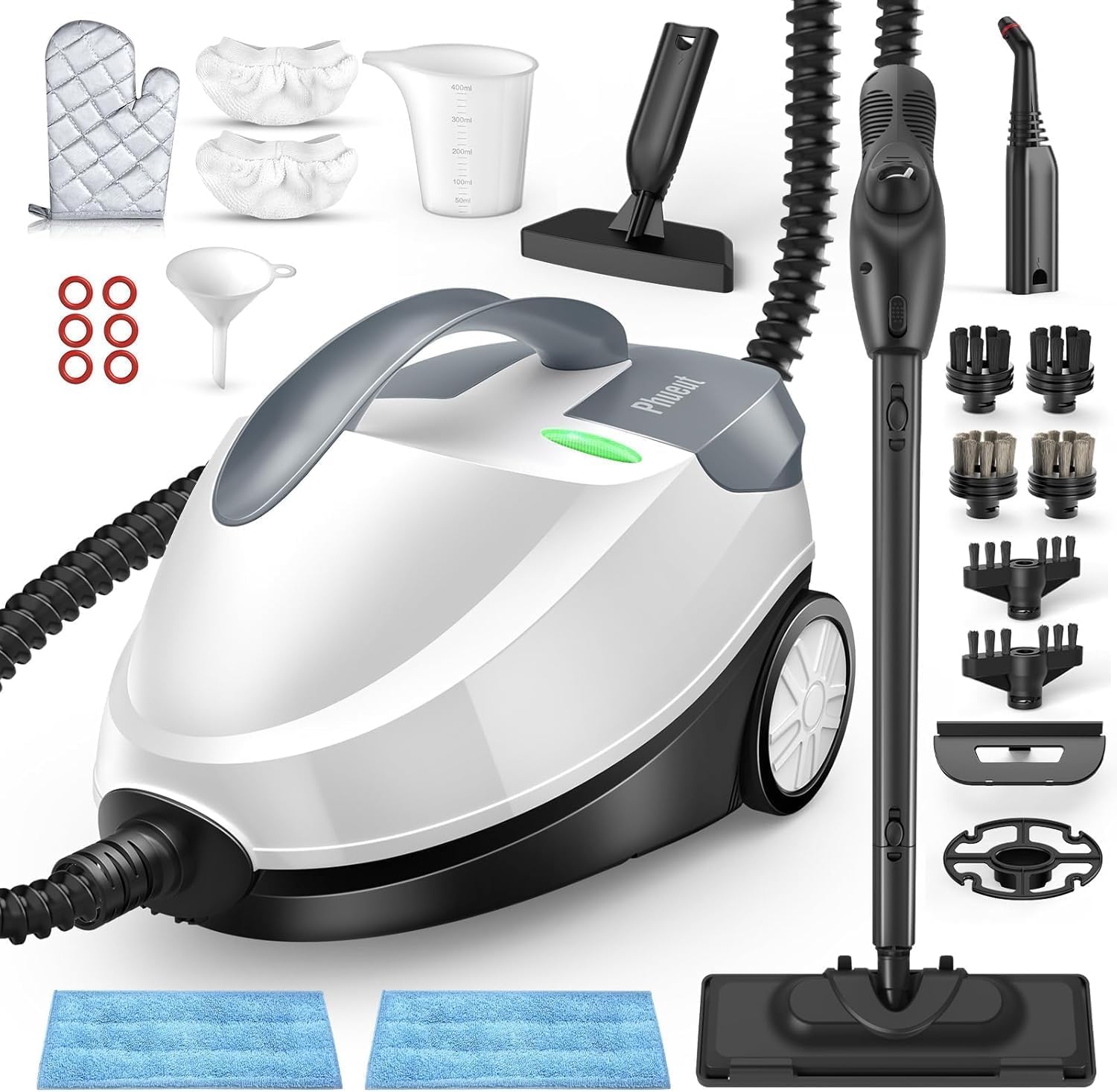 Steam Cleaner with 28 Accessories for Home, 1800W Powerful Multipurpose Steam Mop with 1.5L Tank for Floor Cleaning, Chemi...