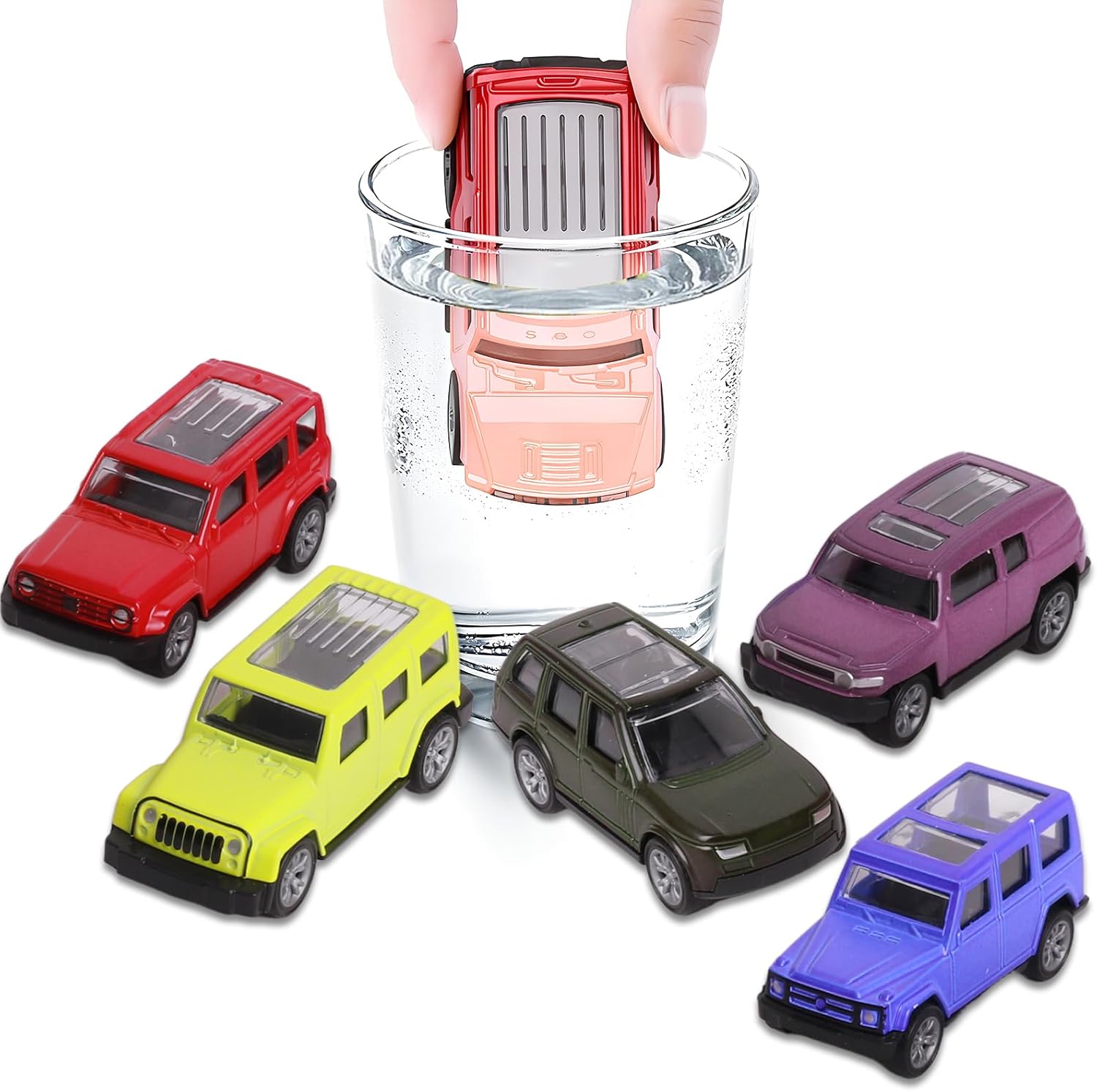 Bath Toys for Kids Color Changing Cars Hot Wheels Cars 6Pcs 1:60 Pull Back Cars Baby Bathtub Toys