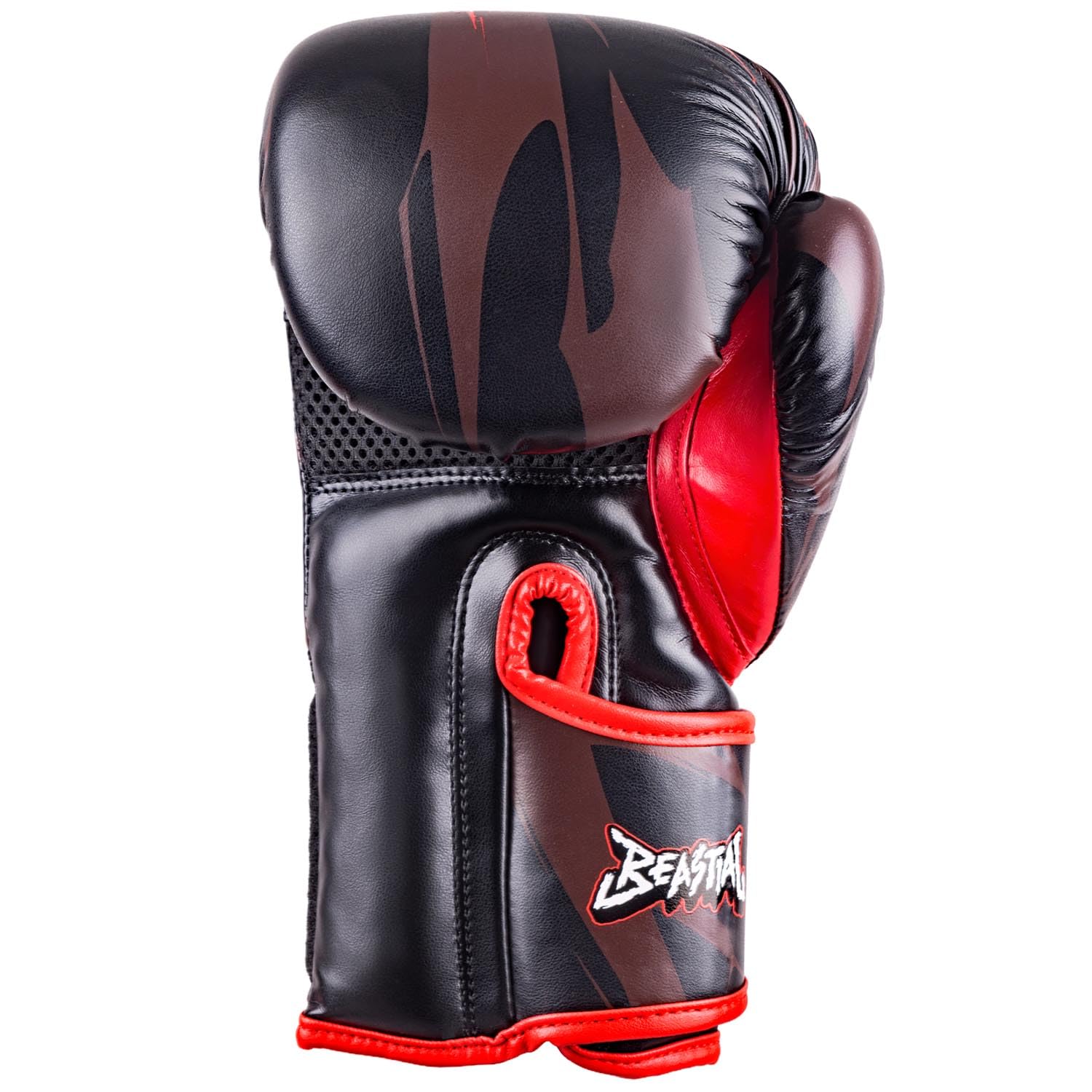 8 WEAPONS Boxhandschuhe Kinder, Beastial Wolf, Schwarz-Rot, Kinder Boxhandschuhe, Kunstleder, Perfekte Dämpfung für optimalen Schutz, Handschuhe für Muay Thai, K1, Boxen, MMA und Kickboxen
