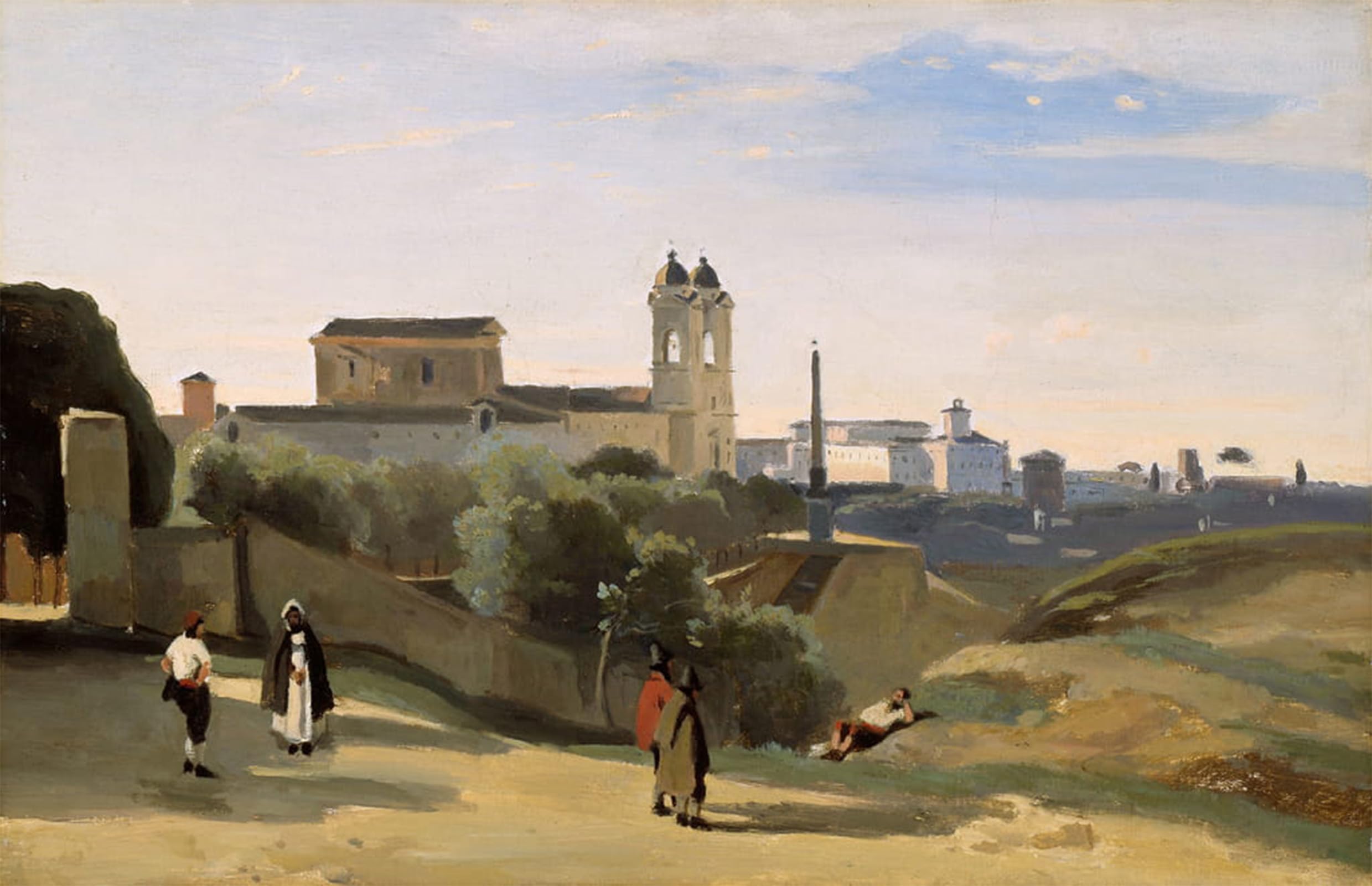 ARTXLXXBN Famous Art Print Poster Vintage Wall Art Monte Pincio by Jean Baptiste Camille Corot Canvas Art Poster for Home Decor 60x90cm