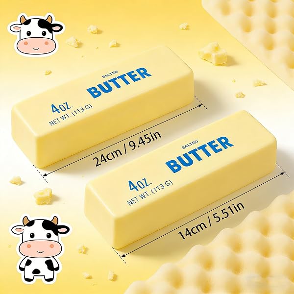 Slow Rebound Cute Butter Squeeze Stress Balls - 2026 New Squeeze Ball Realistic Butter Squishy, Upgrade Stress Relief Fidget Toys for Anxiety Relief Hand Relax (Large 1Pc) - 3
