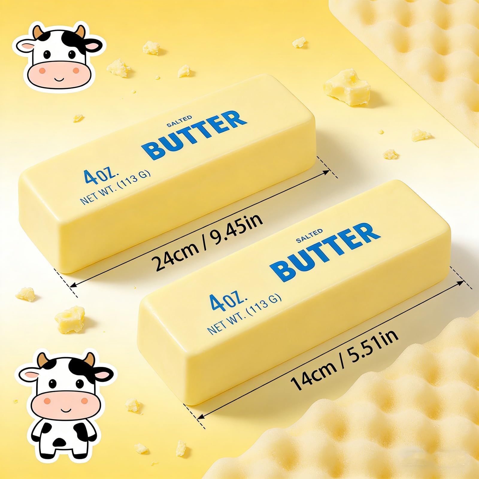 Slow Rebound Cute Butter Squeeze Stress Balls - 2026 New Squeeze Ball Realistic Butter Squishy, Upgrade Stress Relief Fidget Toys for Anxiety Relief Hand Relax (Large 1Pc) — view 3