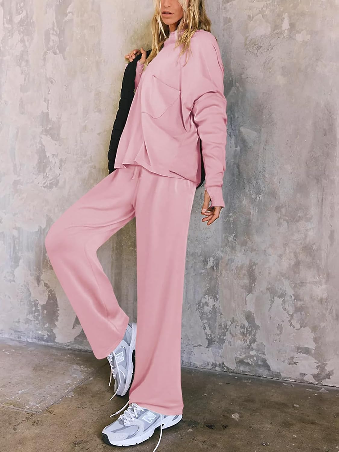 Women's 2 Piece Outfits Sweatsuit Oversized Hoodie Top and Sweatpants Matching Lounge Set 2025 - Image 3