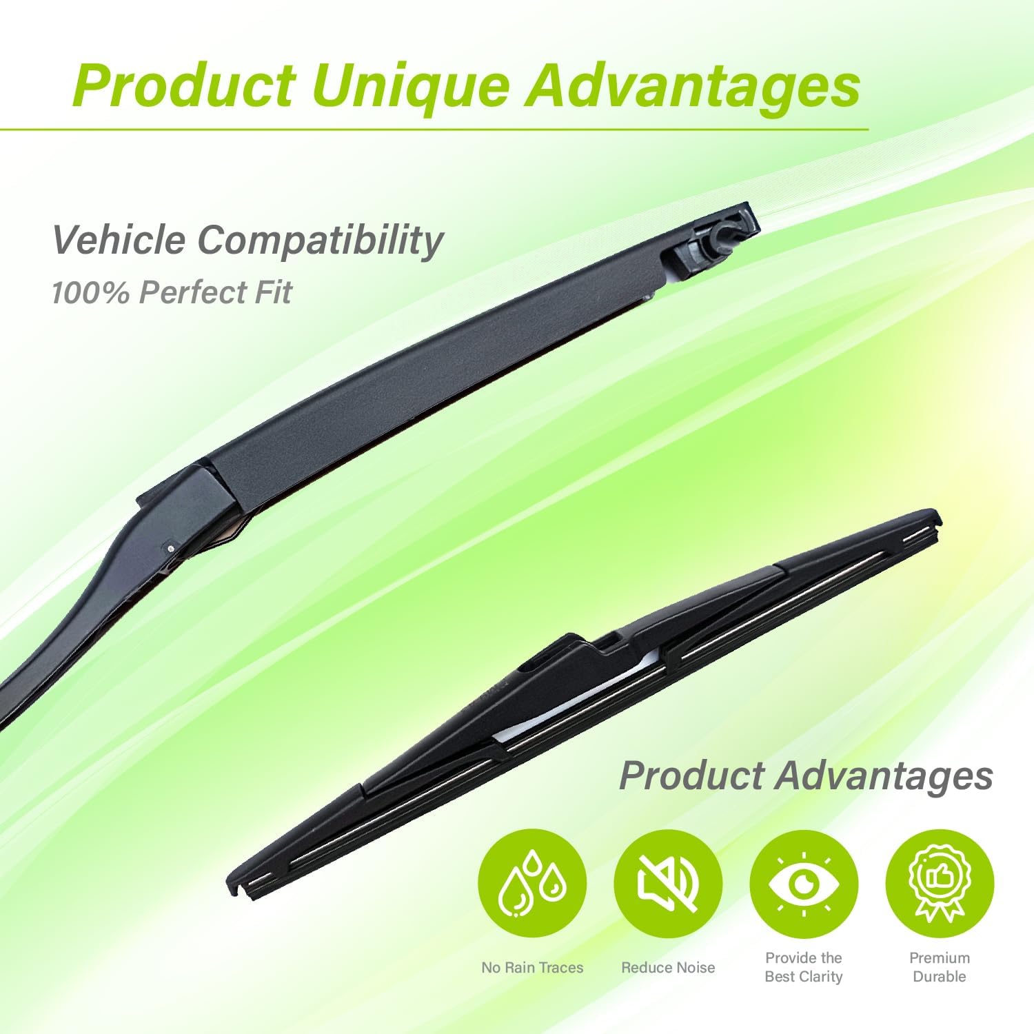 LKK Rear Windshield Wiper Arm Blade Assembly Kit Compatible with Kia Carnival 2022-2024 Rear Wiper Set