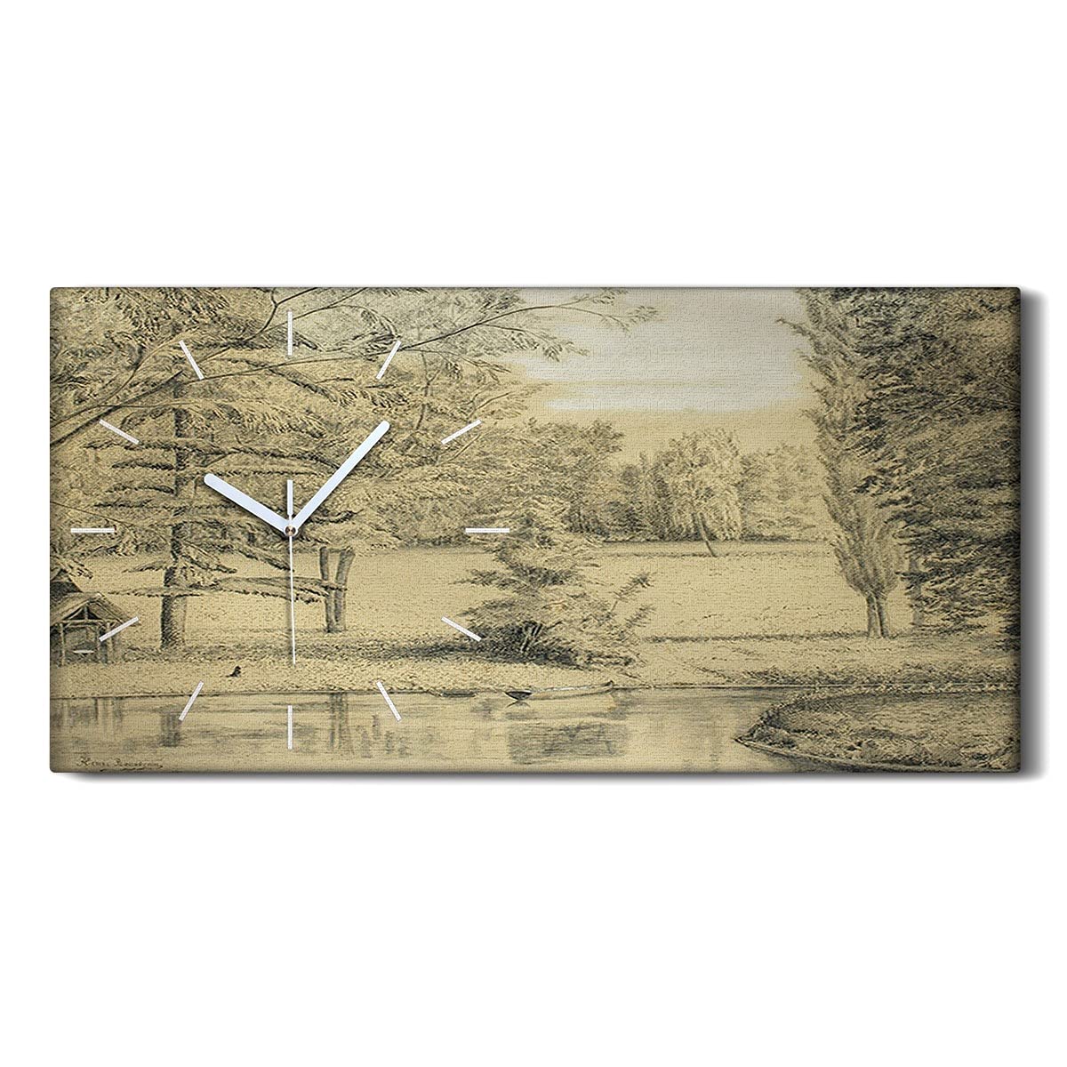 Art mural moderne arbres forestiers horloge de salon design nature