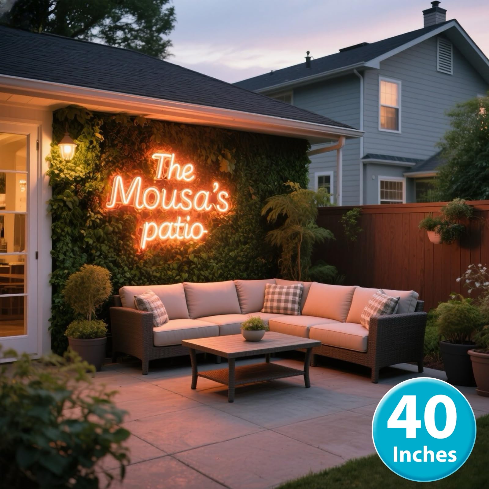 Outdoor Waterproof Custom Neon Sign for Patio, Outdoor Large Personalized LED Neon Lights, IP67 Waterproof Customizable LED Lights for Backyard, Wedding, Pool, Business Wall Decor